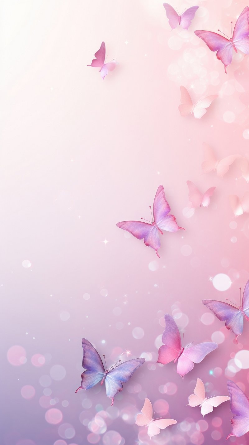 Pink Glitter Butterfly Image Wallpaper
