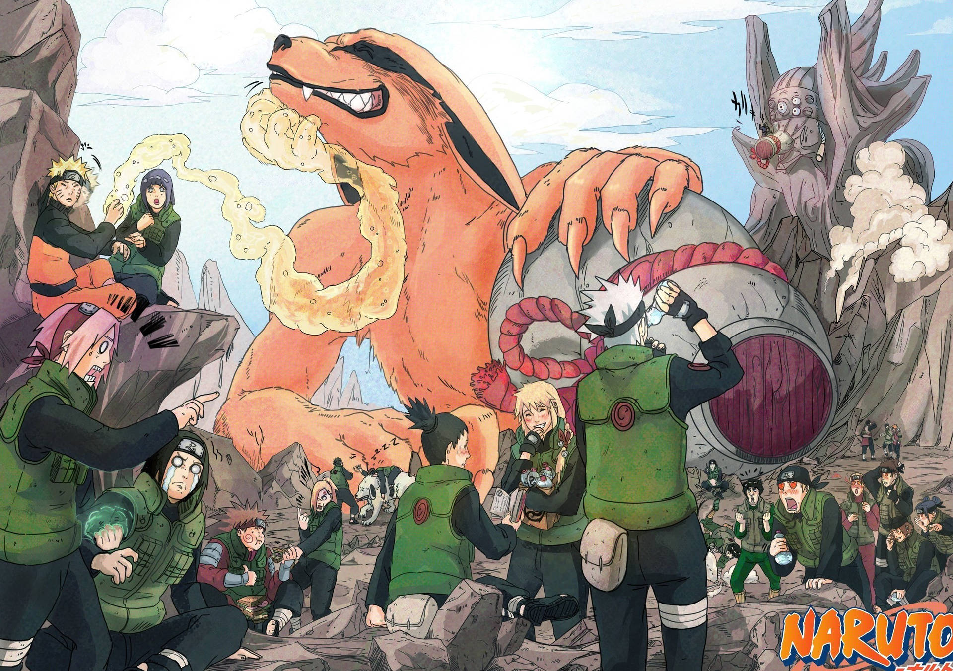 Download Shikamaru With Naruto Characters Wallpaper