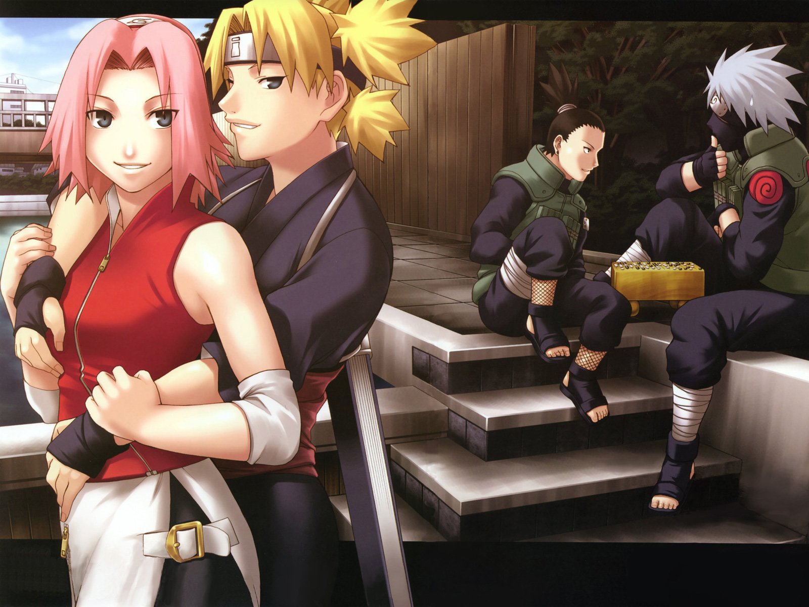 Naruto Characters HD Wallpaper: Shikamaru, Kakashi, Temari, and Sakura