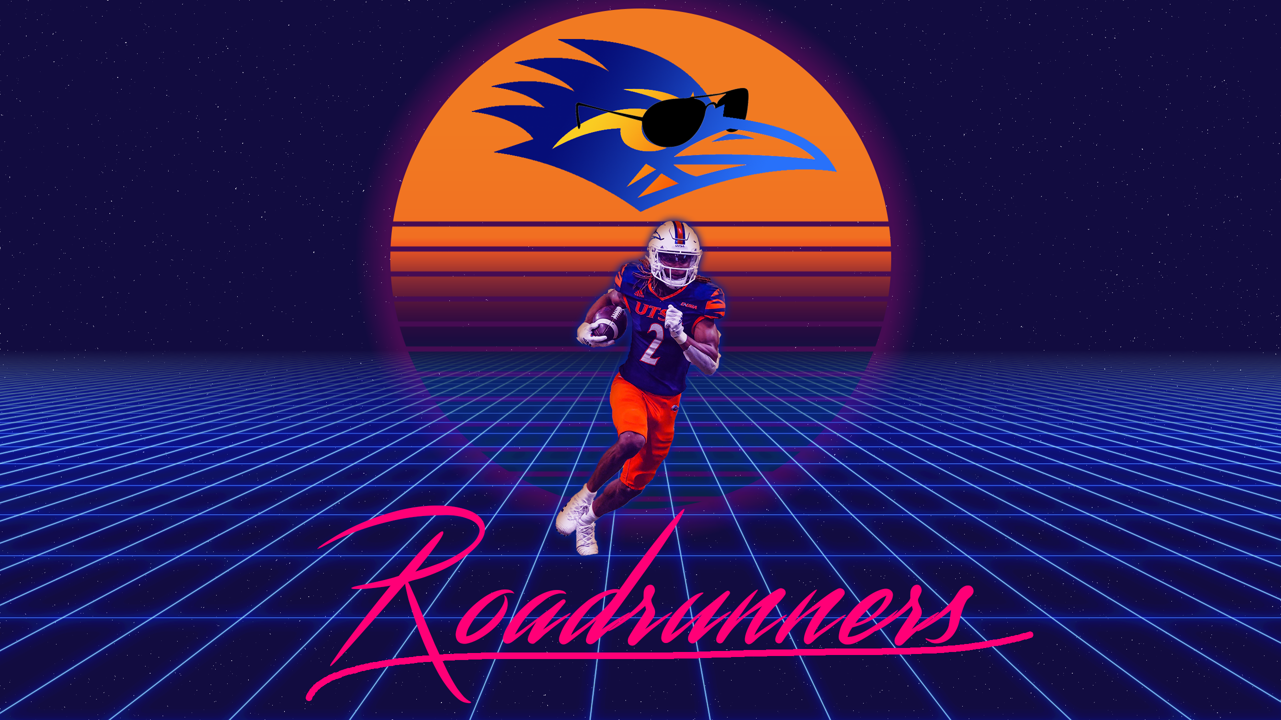 Made This Retrowave Style Wallpaper In Celebration Of The UTSA Football Team Going 11 0