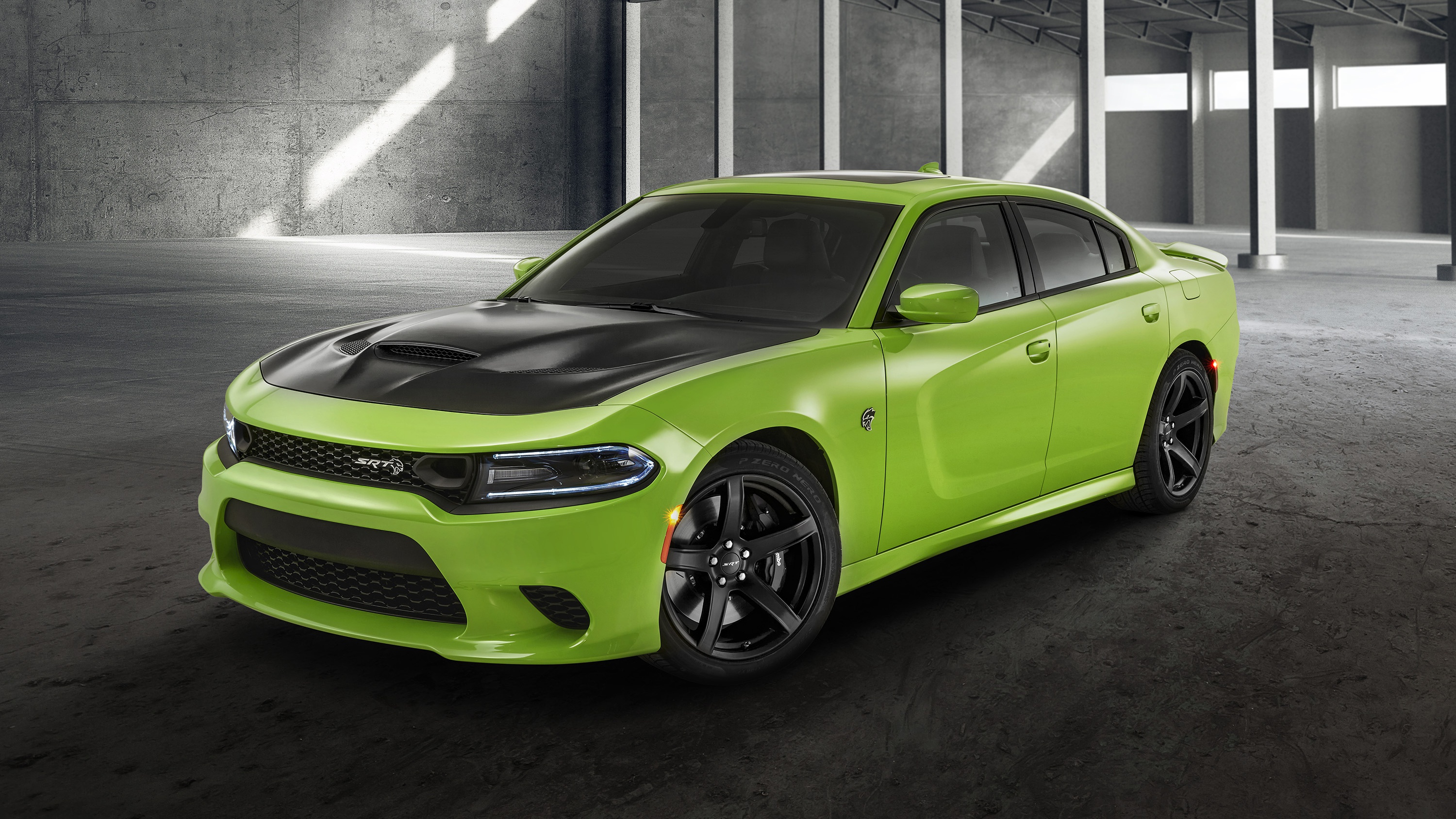 Green Dodge Charger SRT Muscle Car