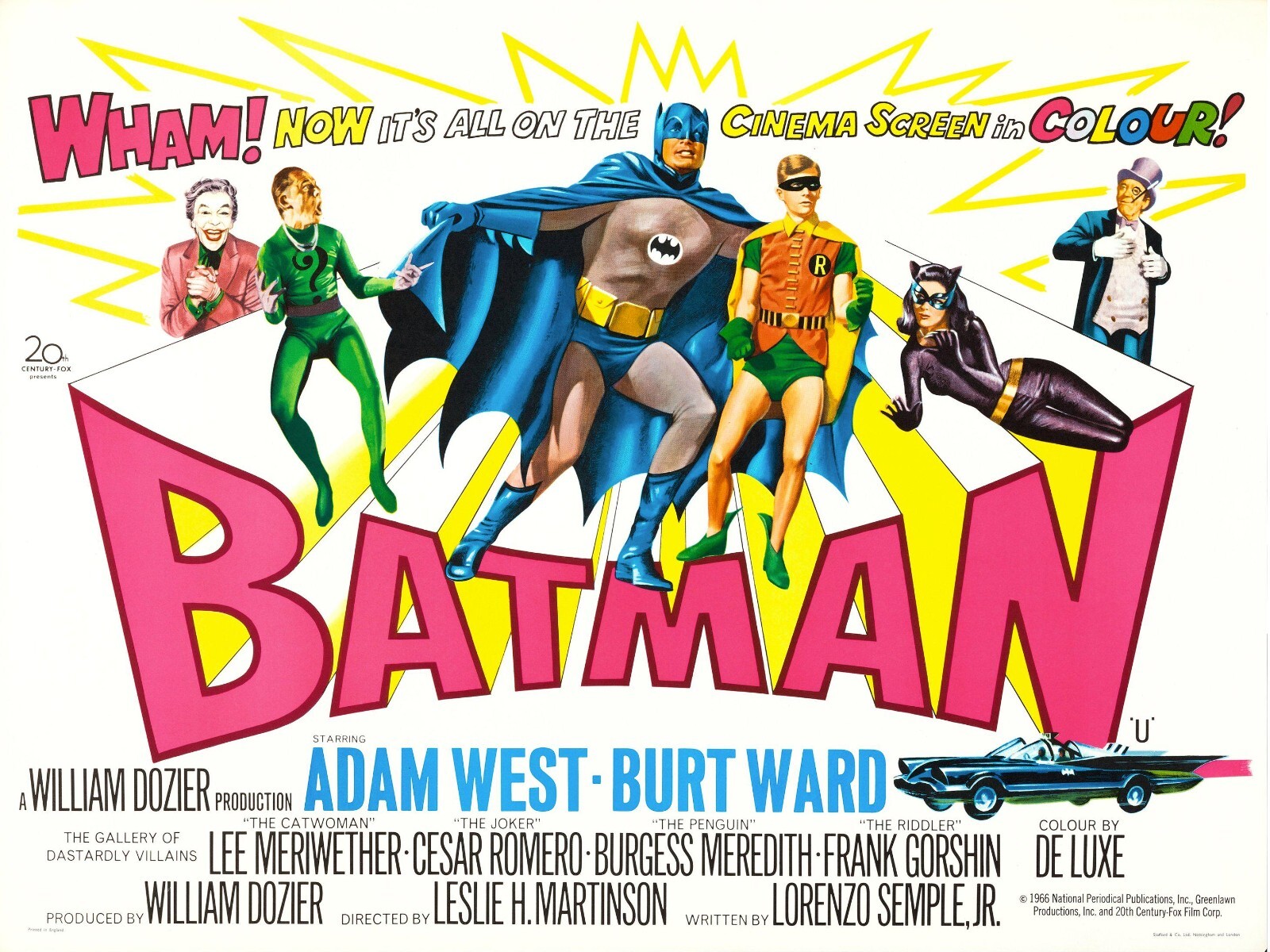 Batman Movie Poster 11X17 Adam West Bruce Wayne DC Comics Gotham City ❓