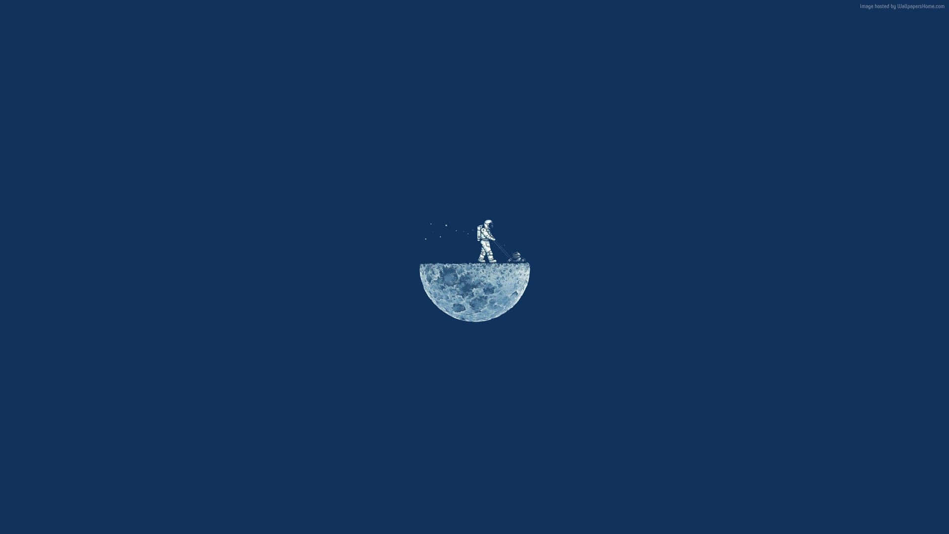 Download Minimalist Astronaut Moon Macbook Wallpaper