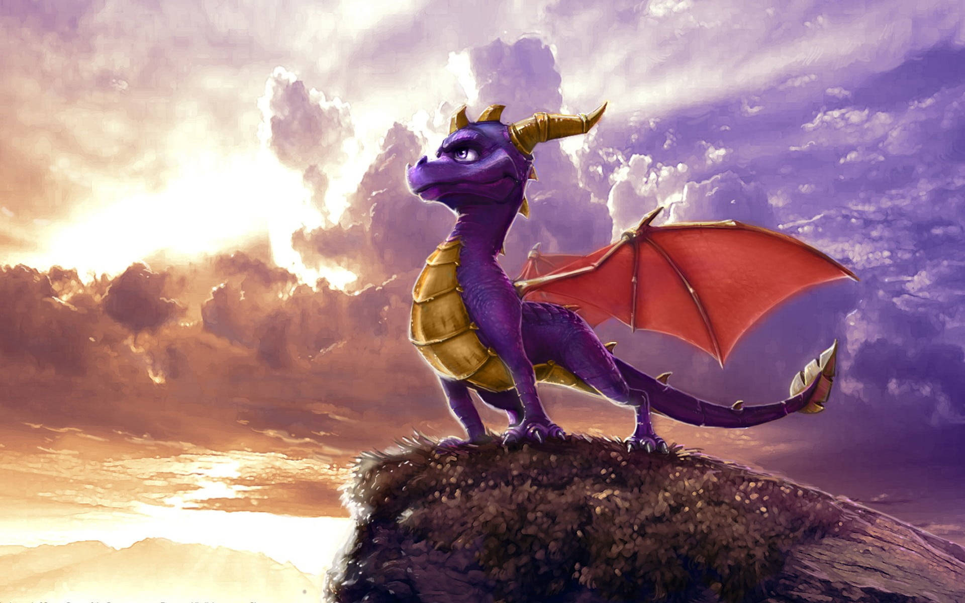 Download 3D Animated Dragon On A Cliff Wallpaper