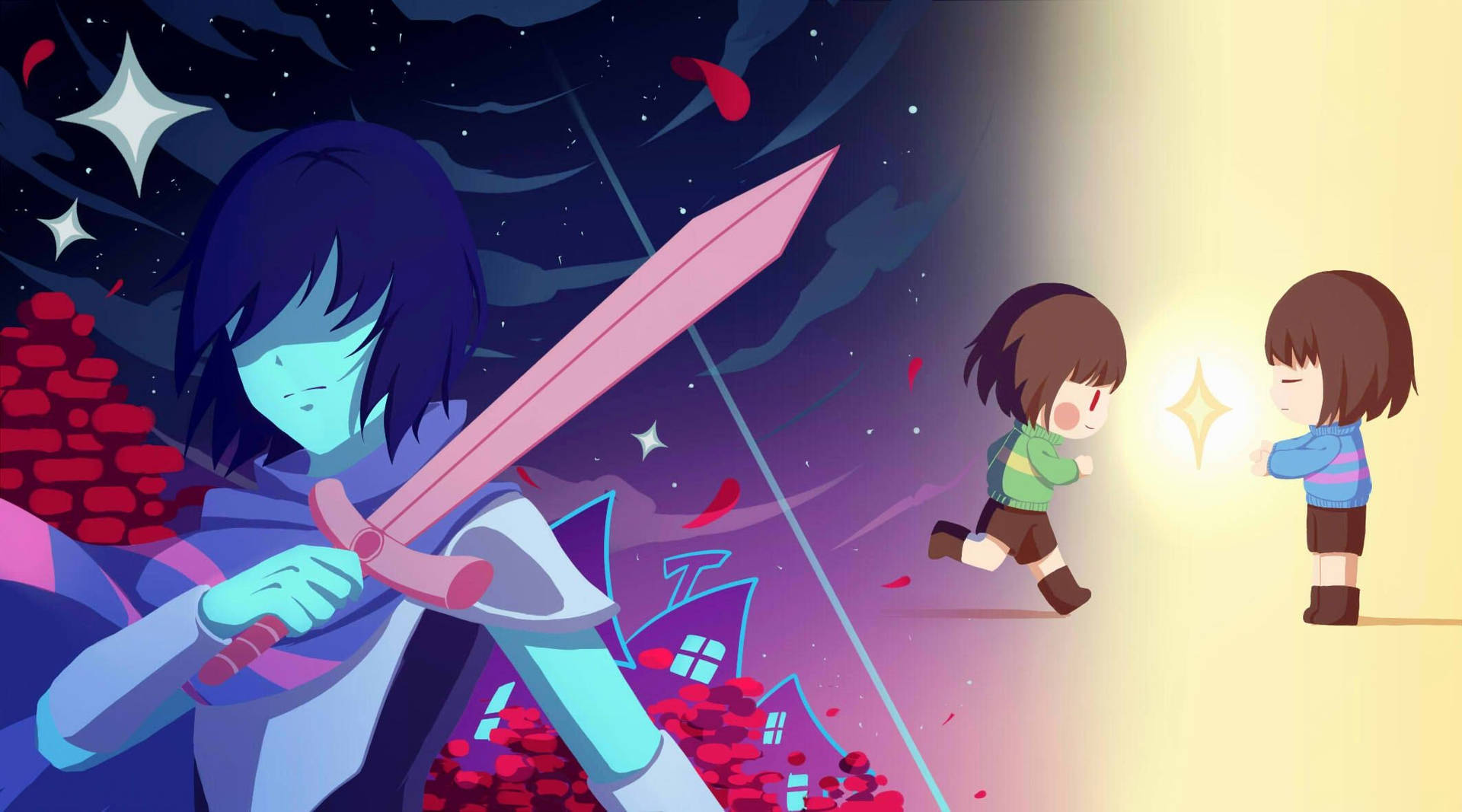 Download Kris from the popular video game crossover series, Deltarune Wallpaper