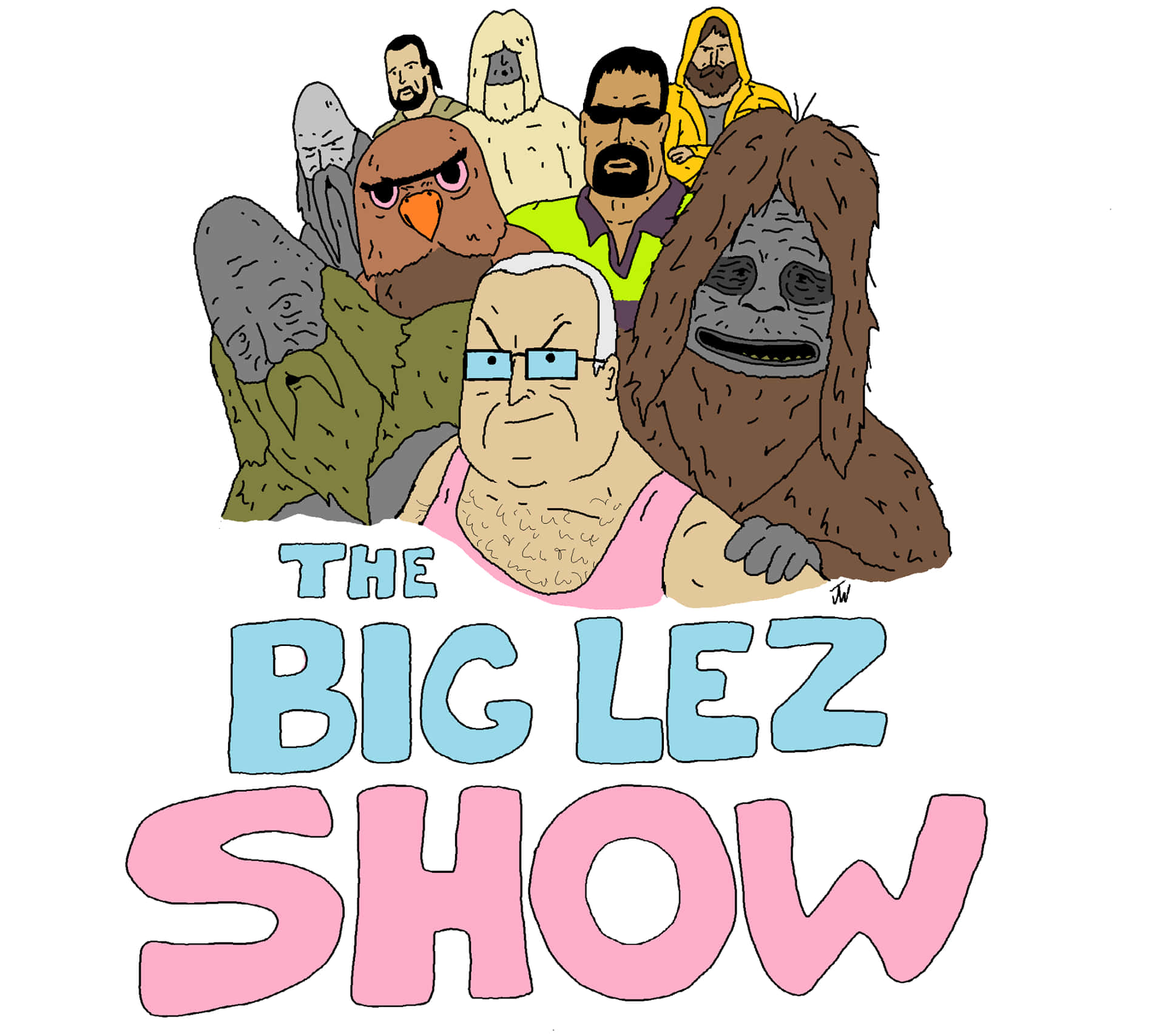 Download The Big Lez Show Cast Illustration Wallpaper