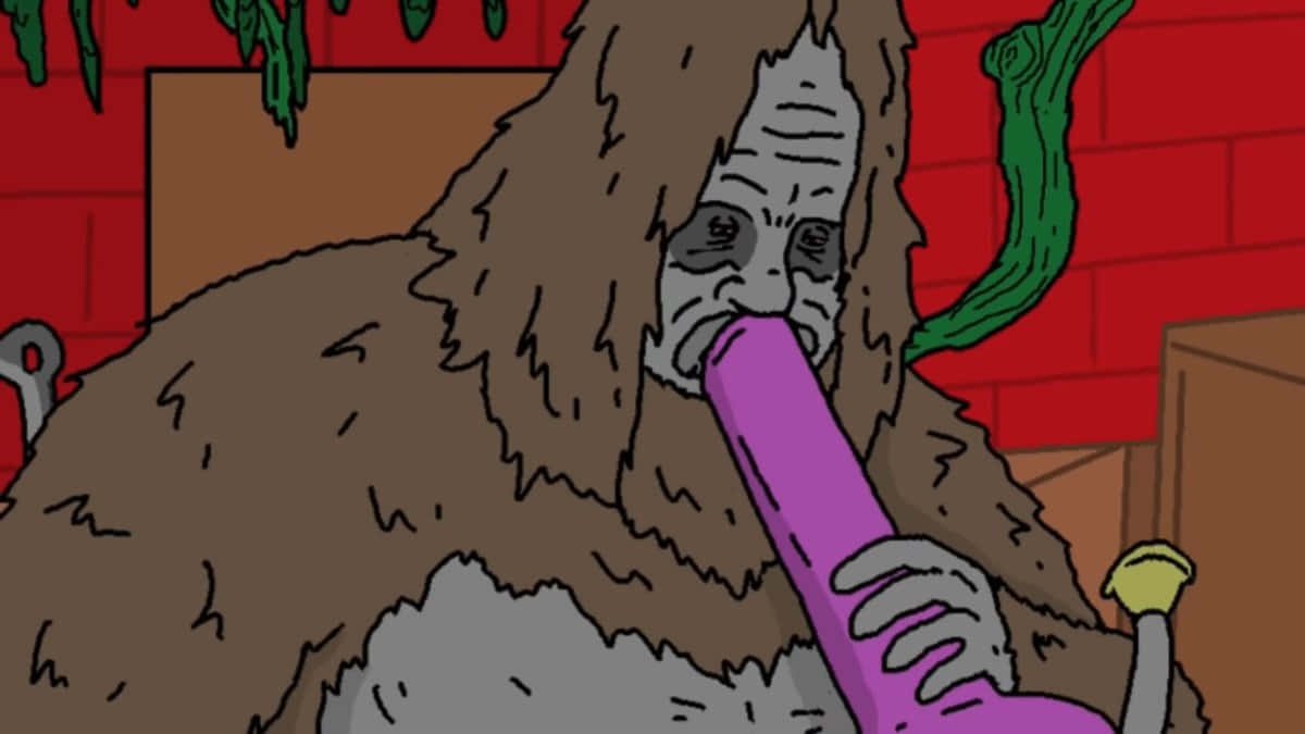 Download Sassy The Sasquatch Smoking Wallpaper