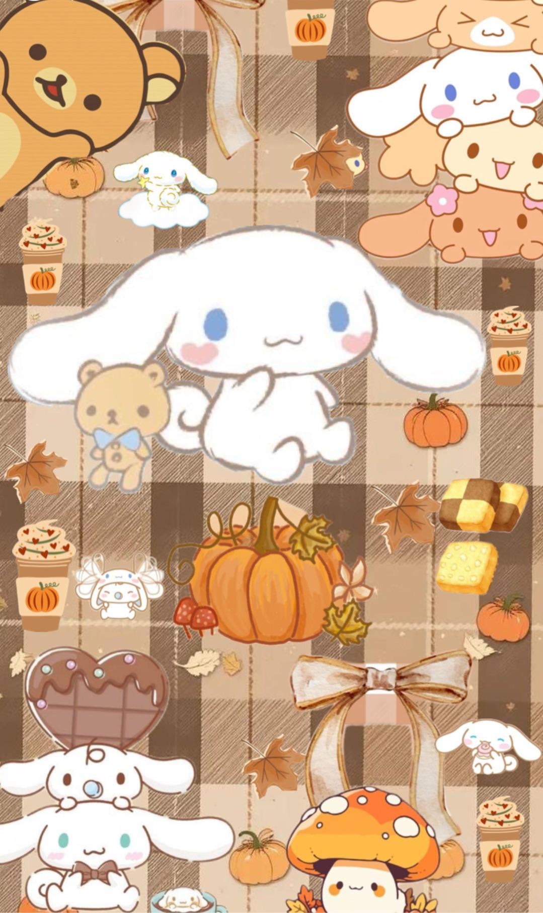 I made this cute Cinnamoroll fall wallpaper