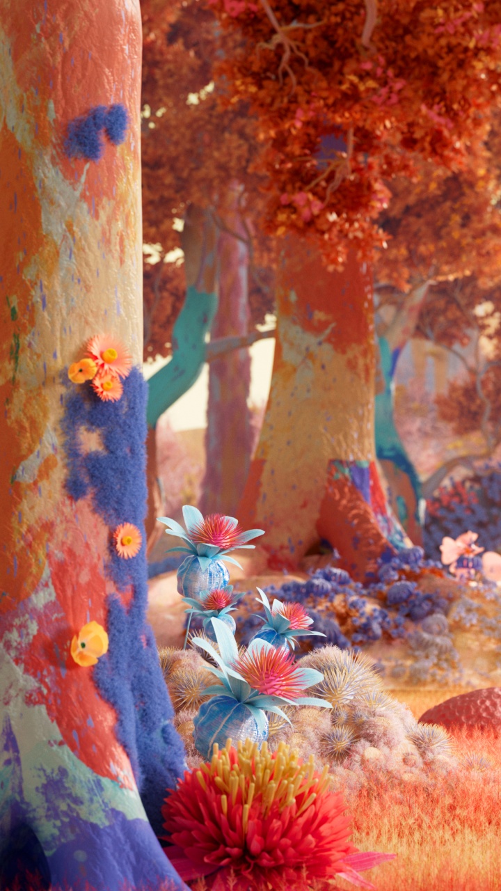 Autumn Forest Wallpaper 4K, Digital Art, Serenity, Vibrant