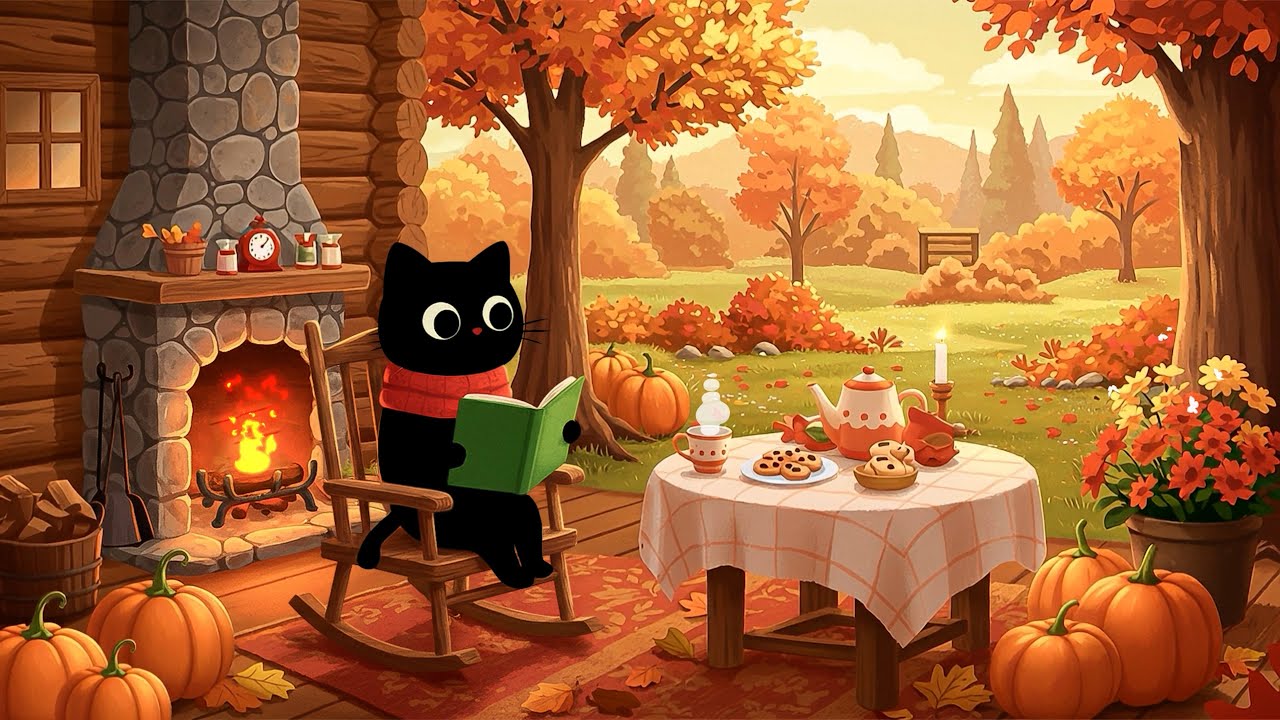 A Black Cat's Pumpkin’s Gentle Glow