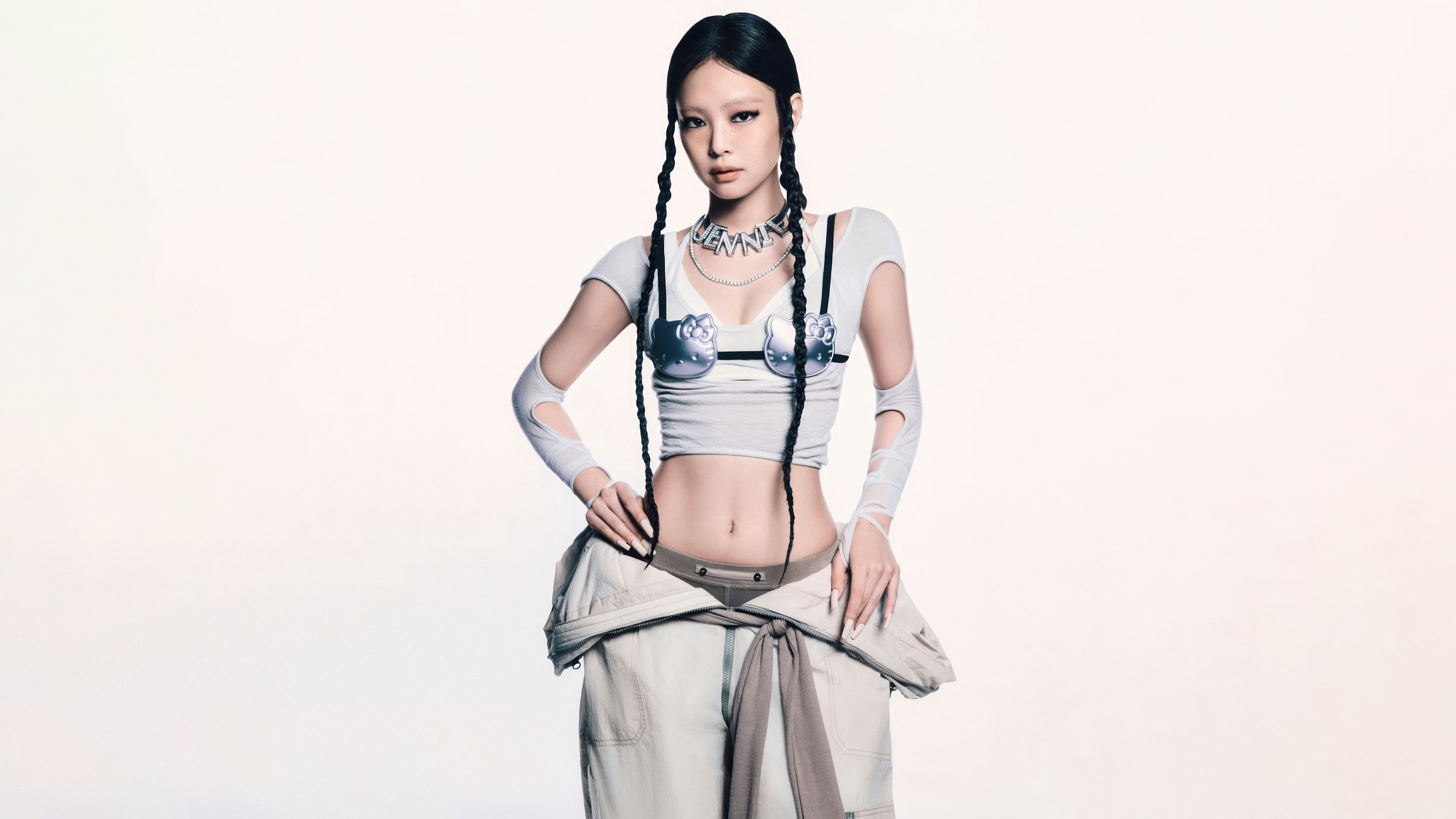 Jennie like Wallpaper 4K, 5K, White aesthetic, 2025, Jennie