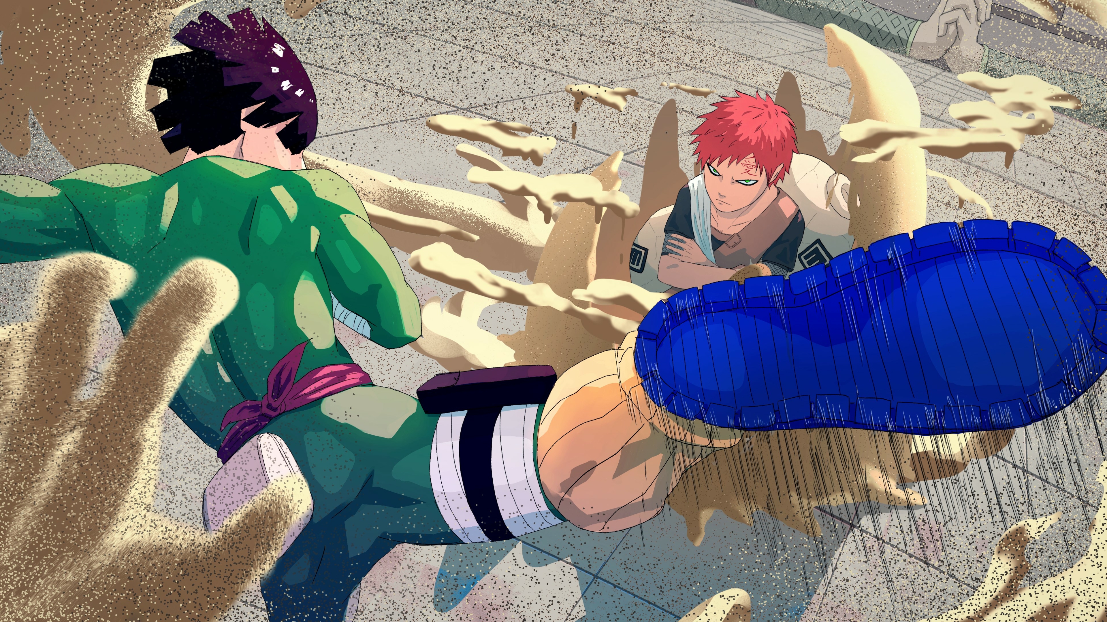 Rock lee vs Gaara 4K HD Naruto.jpeg Wallpaper