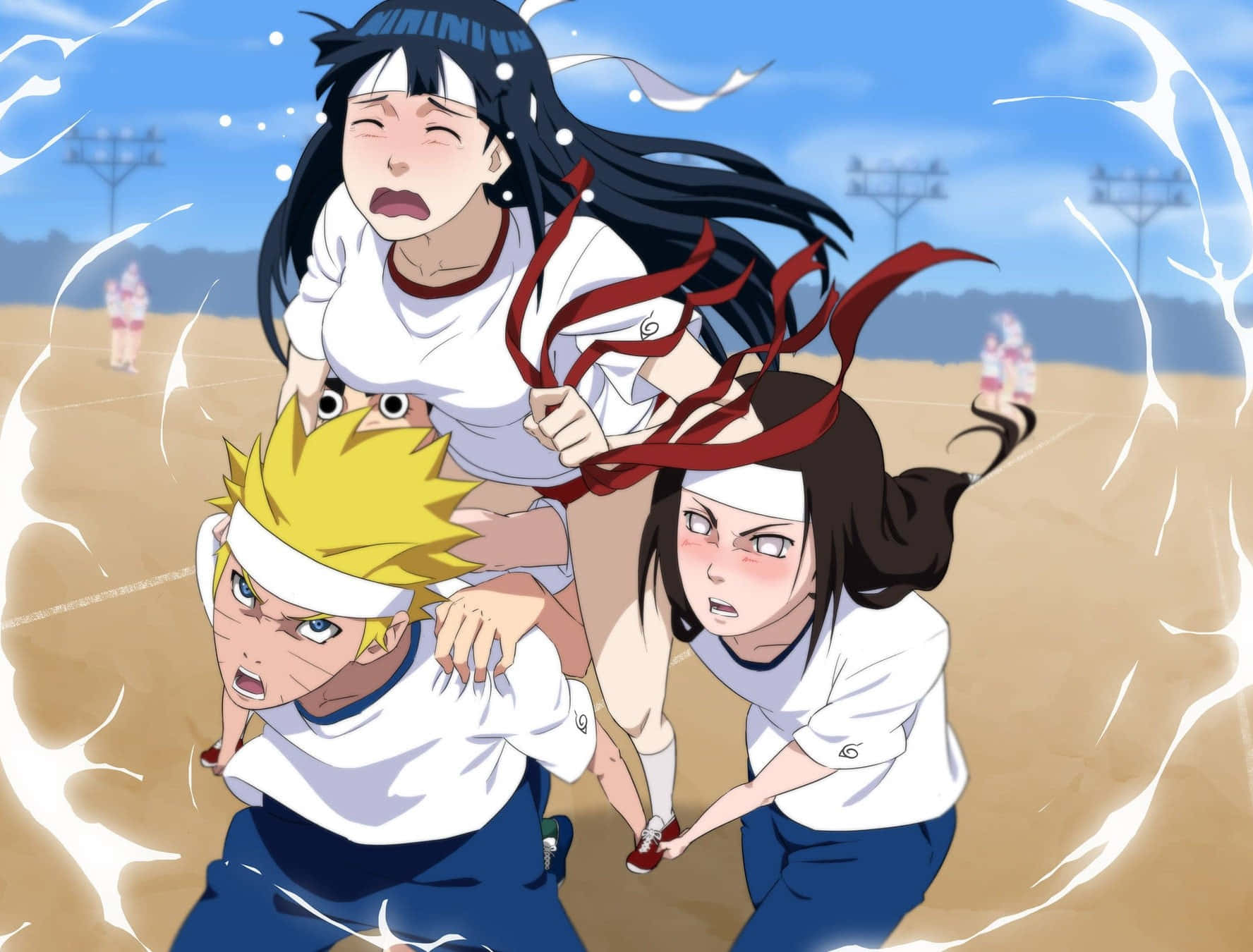 Download Naruto And Neji Hyuga Carrying Hinata Wallpaper