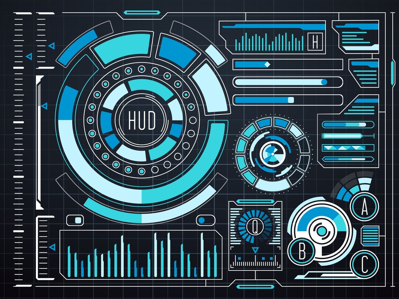 Sci Fi Futuristic Virtual Graphic Touch User Interface HUD By Microvector