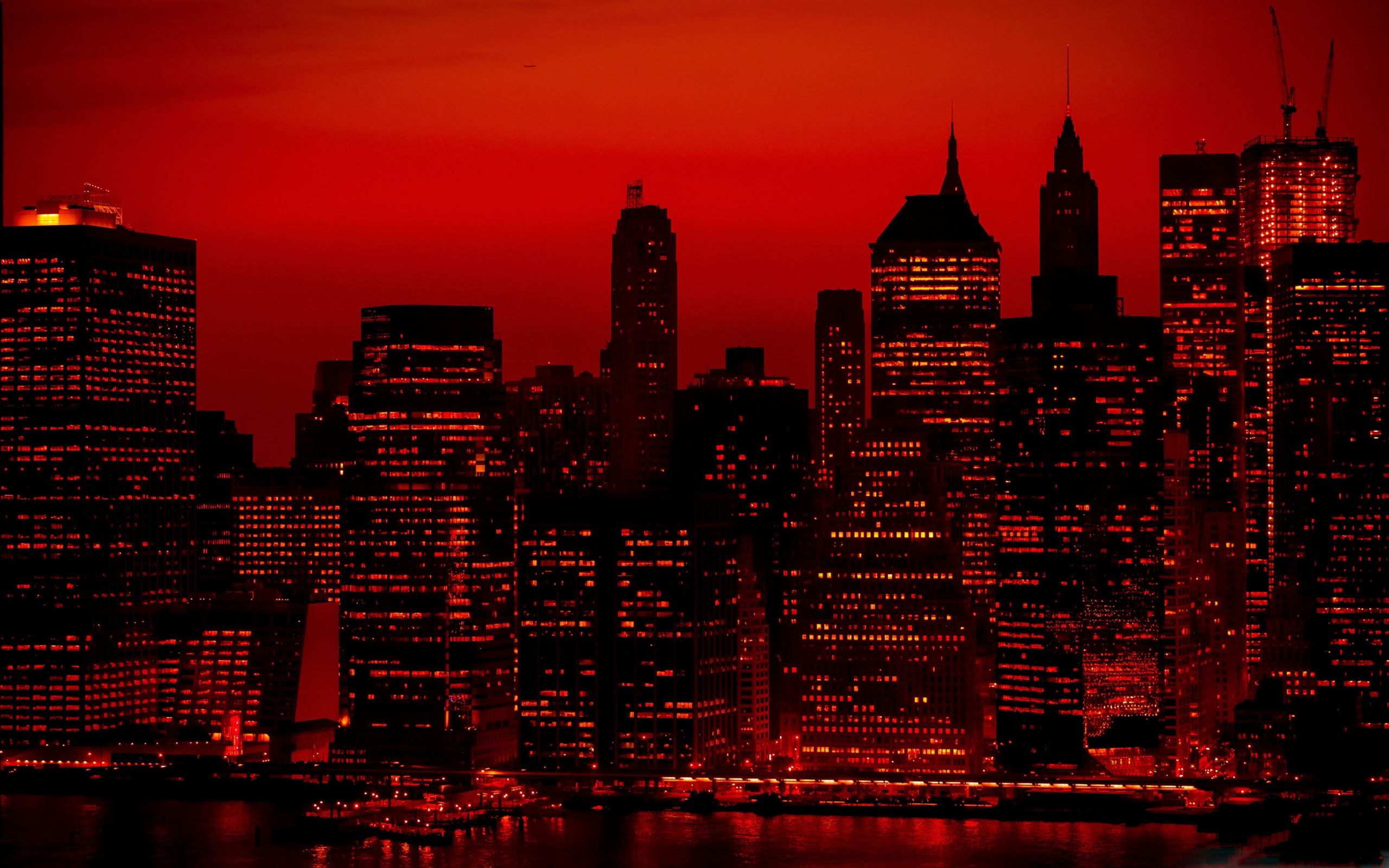 Red Sky At Night New York City MacBook Air Wallpaper Download