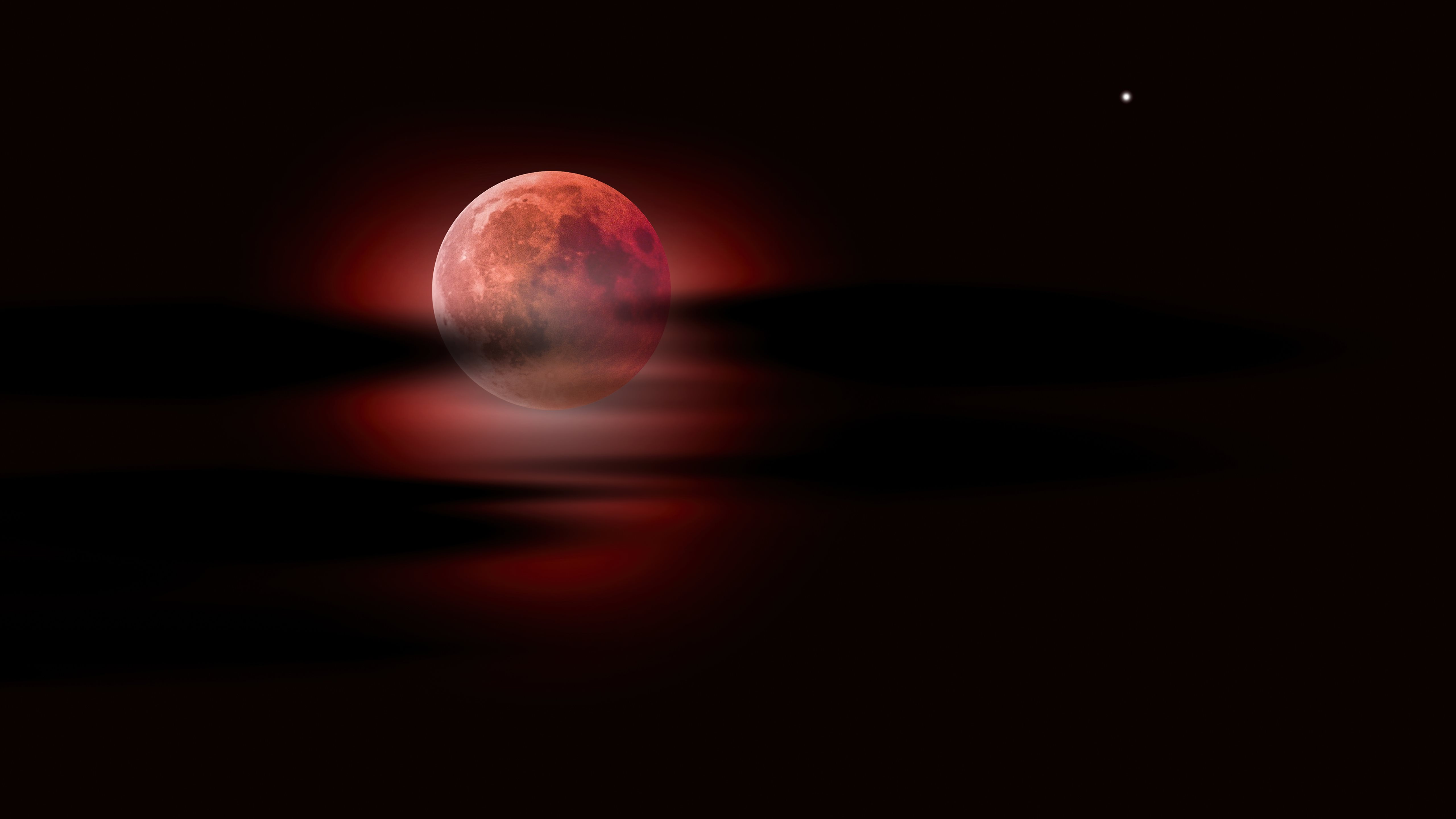 moon clouds night sky red moon 5k MacBook Air Wallpaper Download