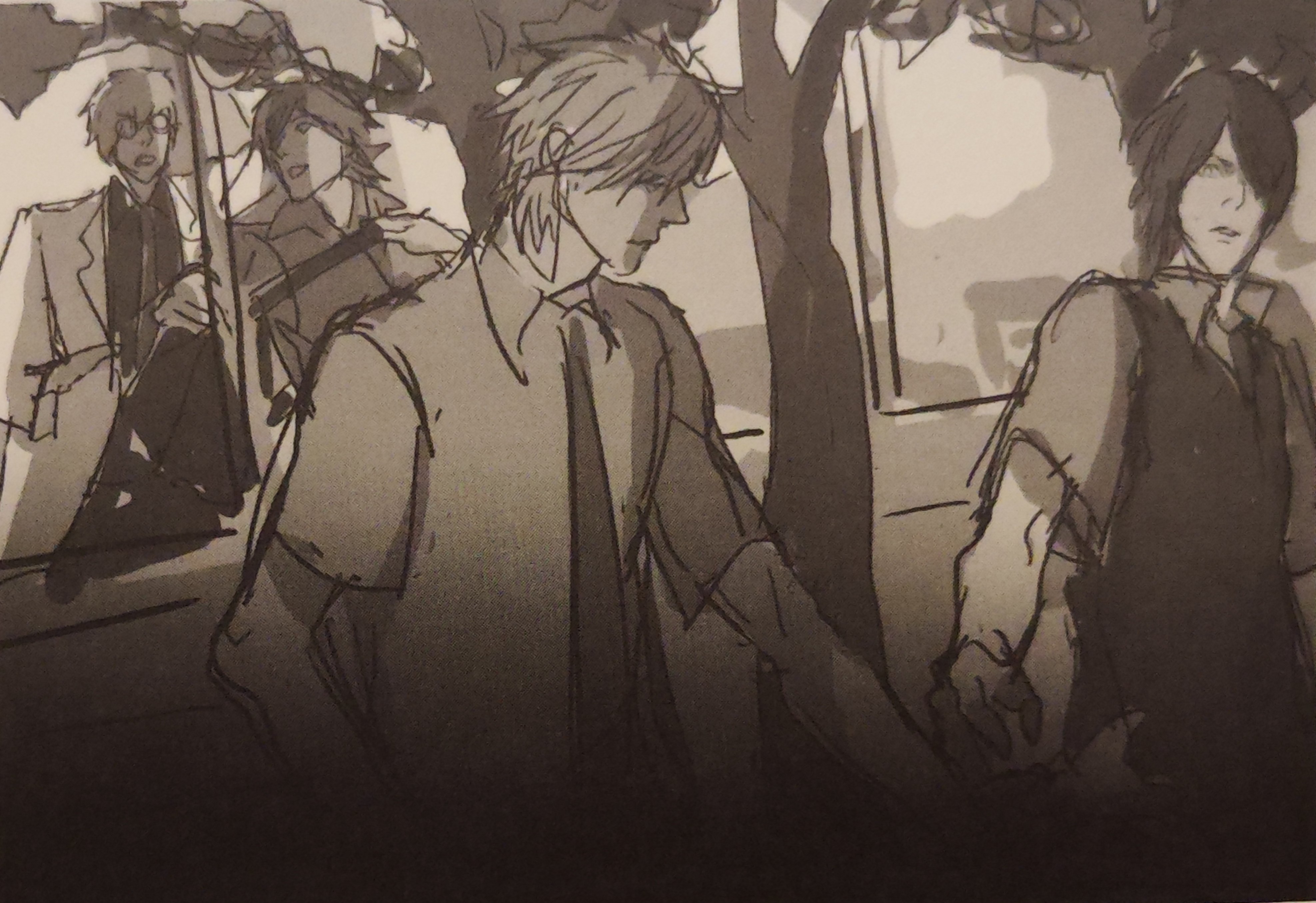 NC Degenerate على X: Sweet Pool Tetsuo grabbing Youji as they walk outside, while Makoto and Kamiya are decorating (?) inside the school sketch