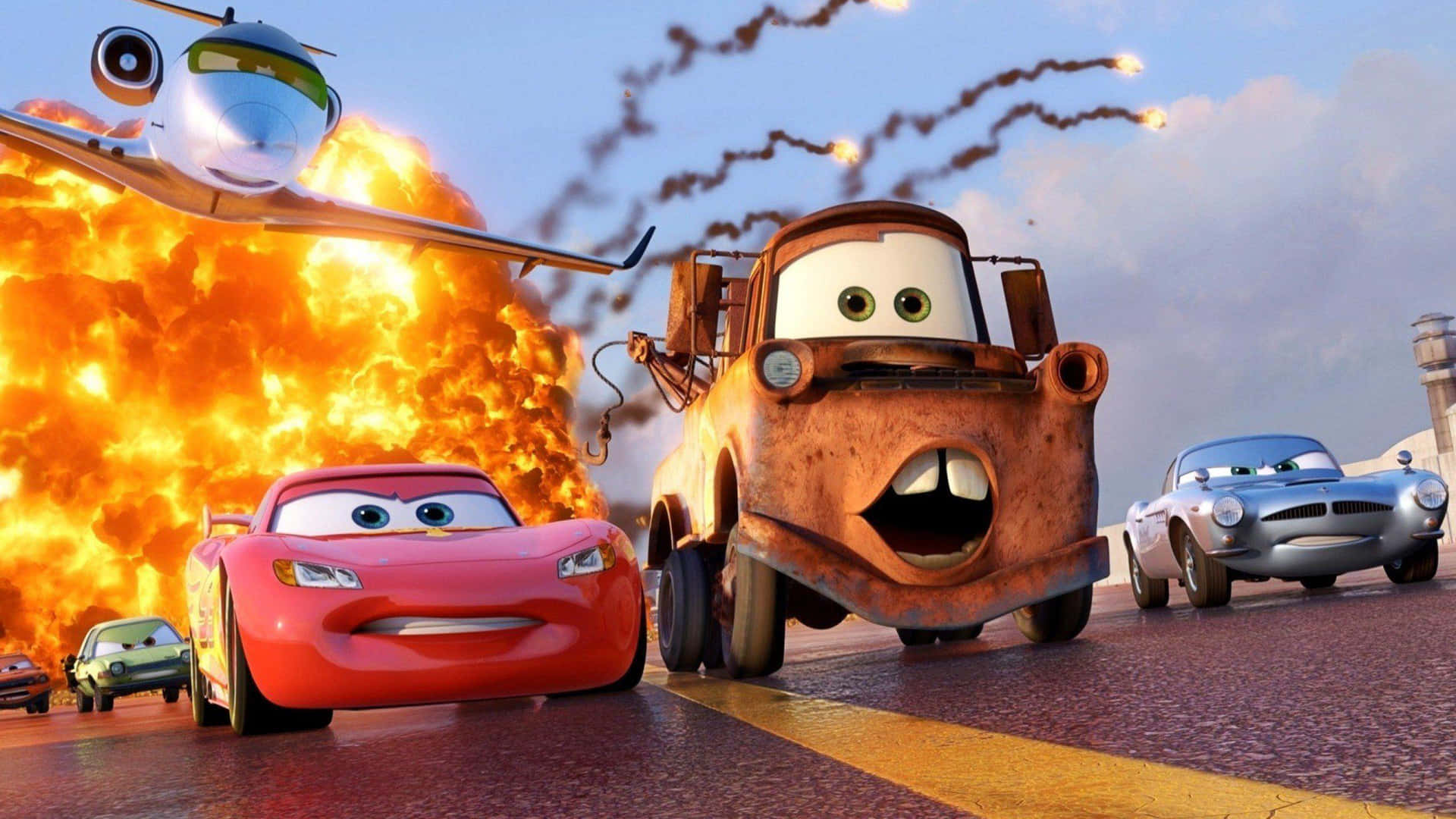 Download Cars In The Movie With A Plane And Explosion