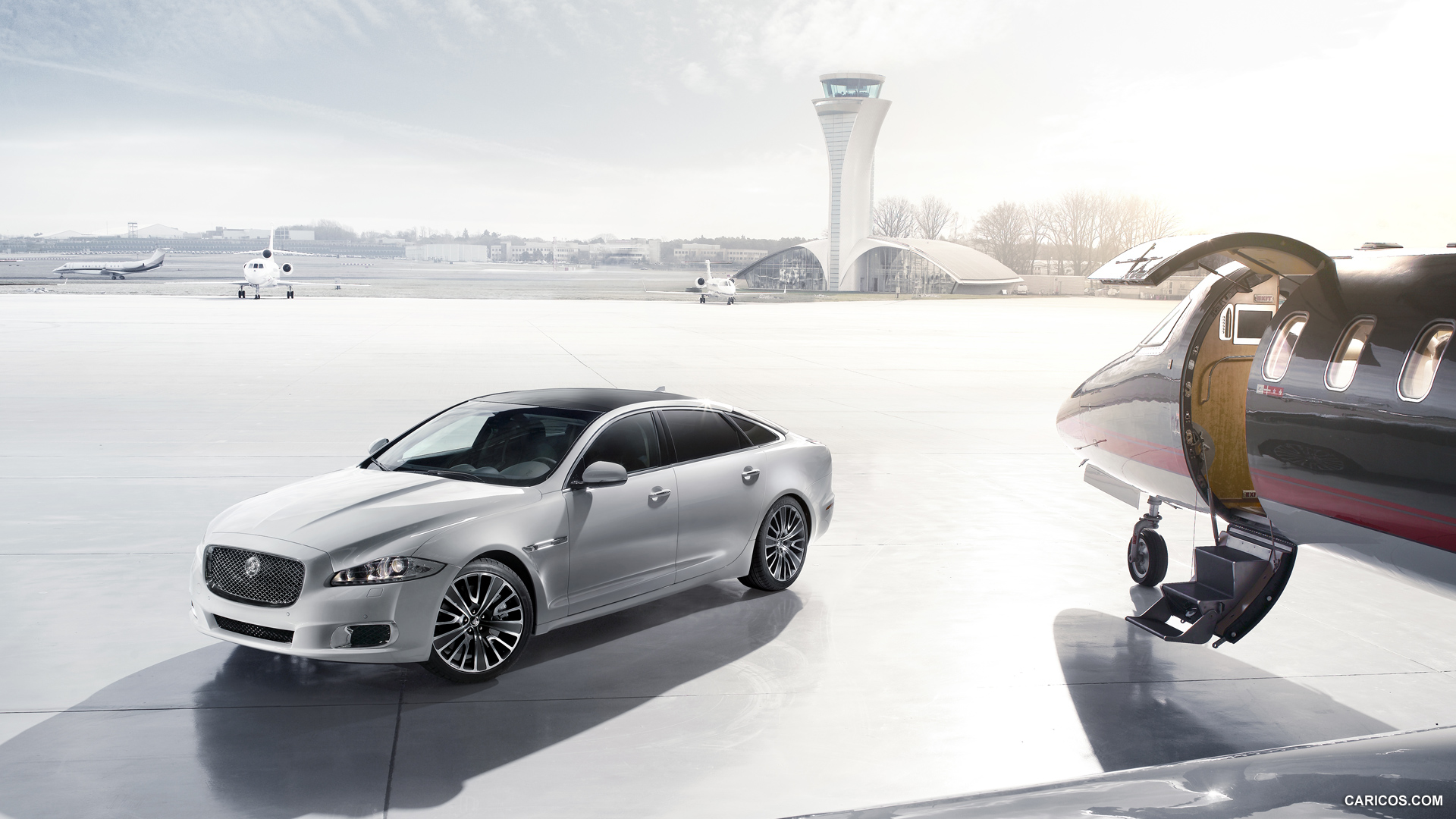 Jaguar XJ UltimateMY with Jet Plane