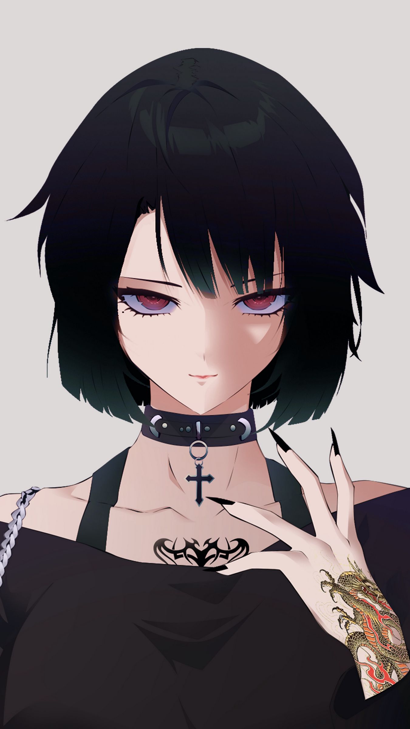 Download wallpaper 1350x2400 girl, tattoo, style, anime iphone 8+/7+/6s+/for parallax HD background