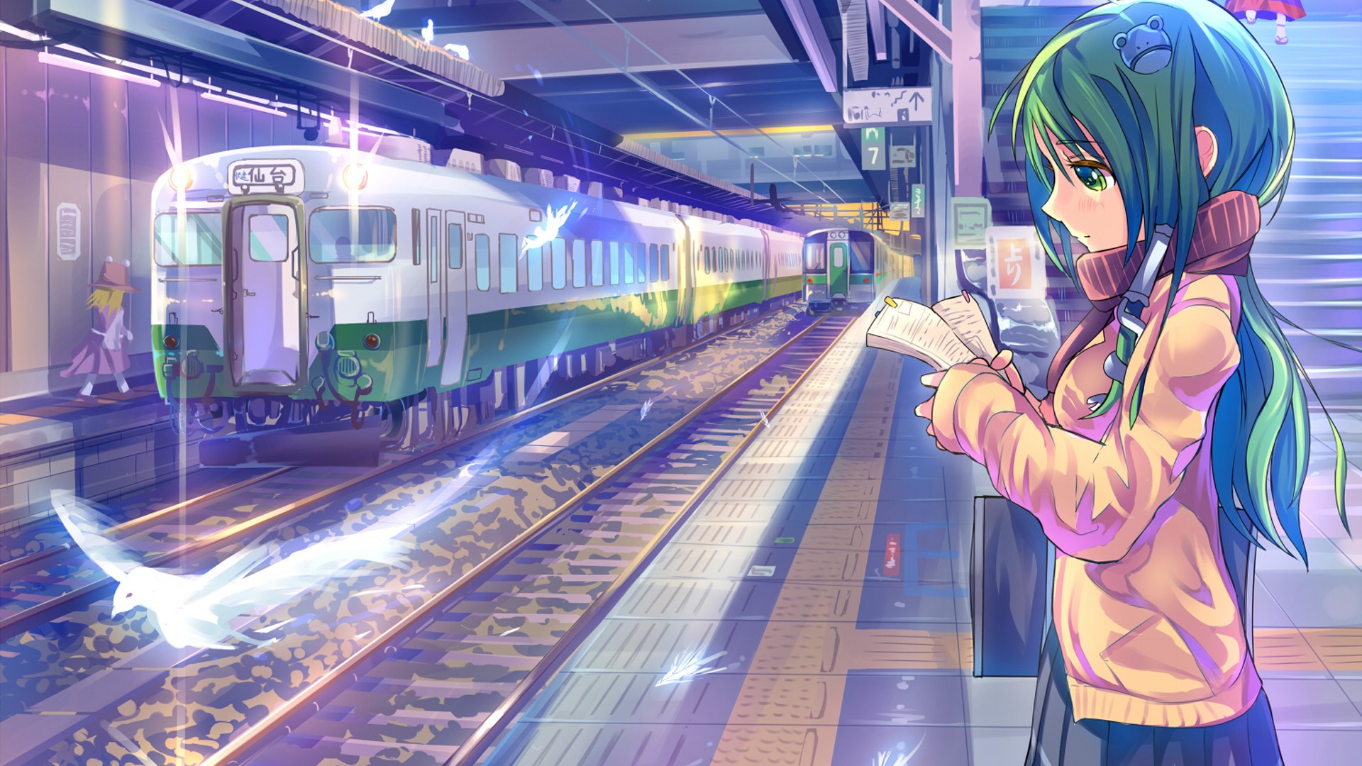 Anime Girl With Tickets In Train Station HD Anime Girl Wallpaper