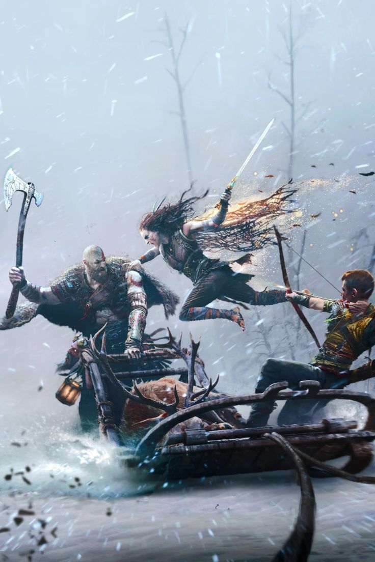 Freya attacks to Kratos