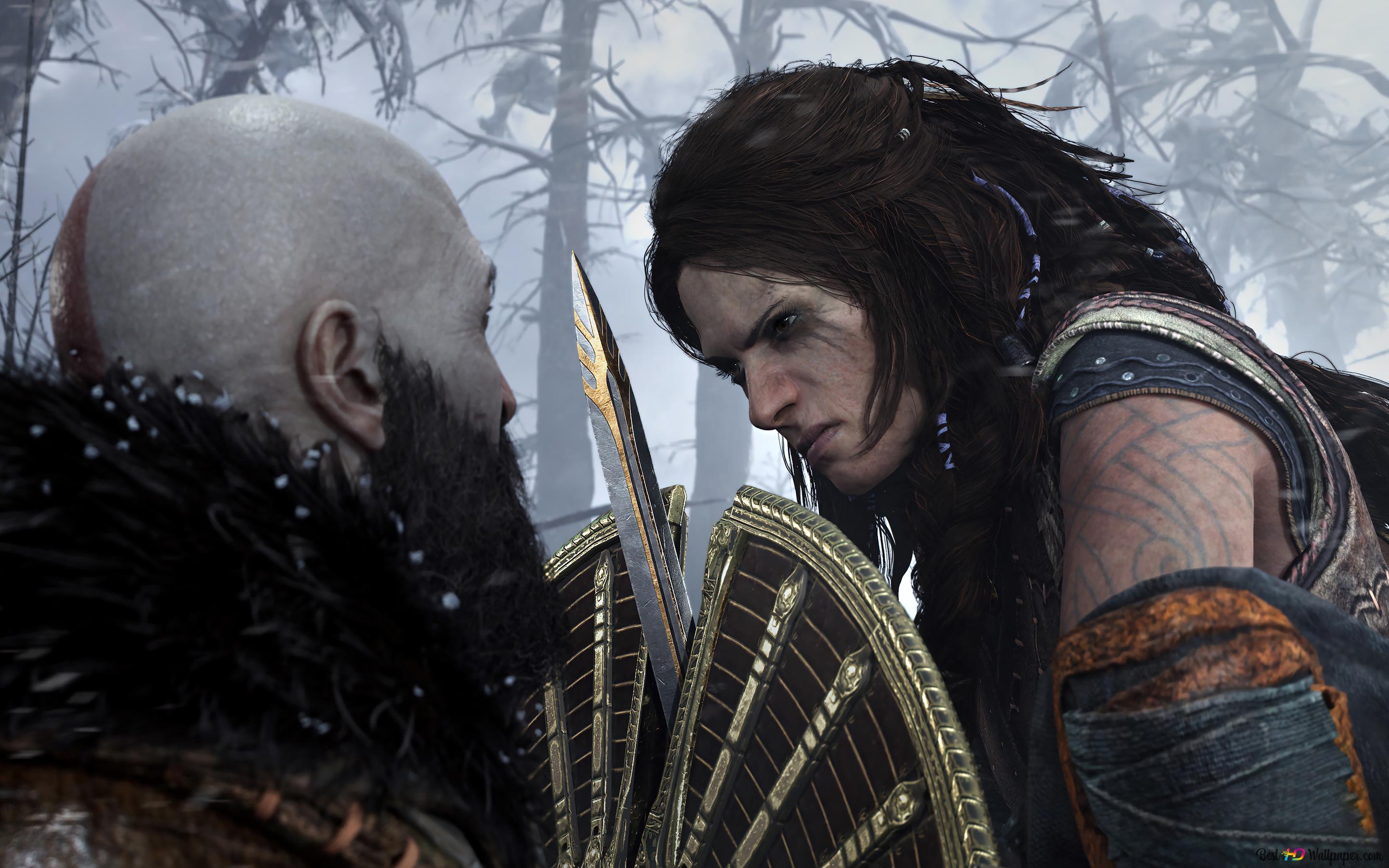 Kratos Vs. Freya Of War: Ragnarok (Video Game) 4K wallpaper download