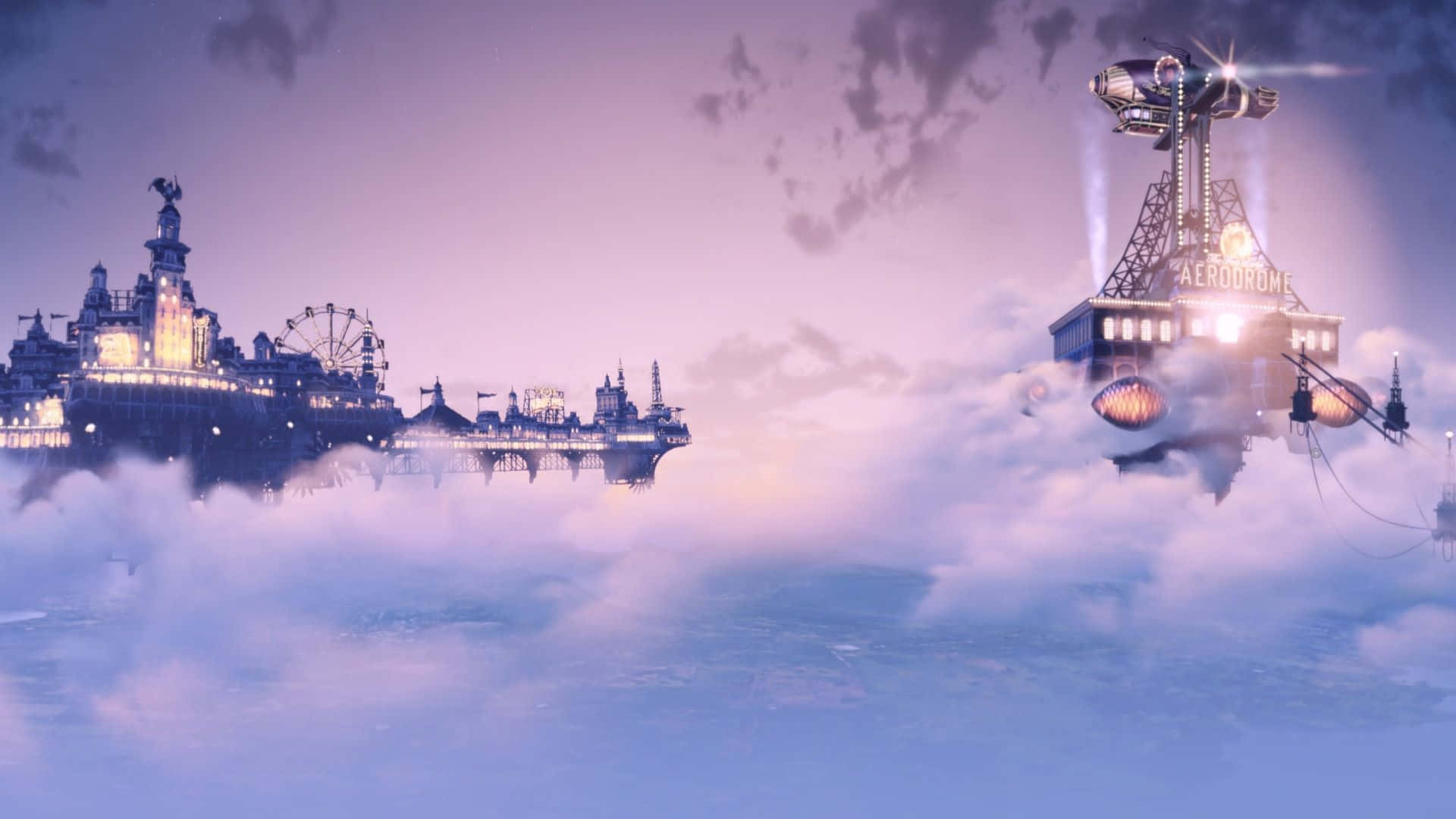 Download A City In The Clouds With A Castle In The Sky Wallpaper
