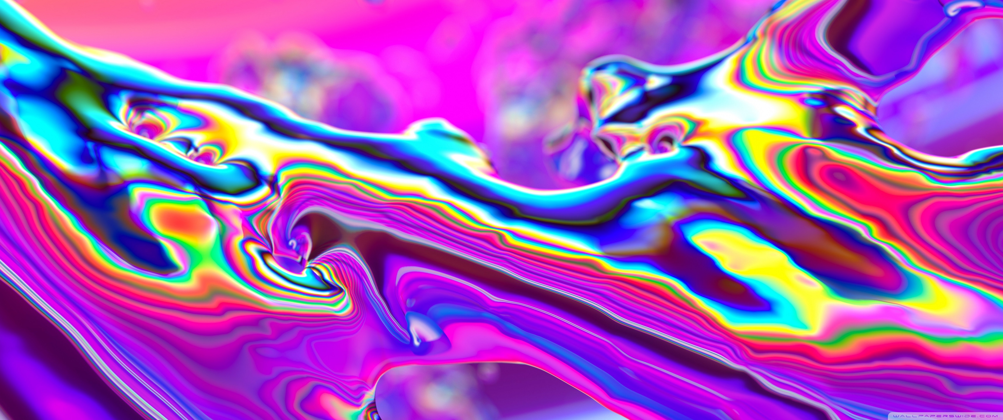 Abstract Iridescent Liquid Art 4K UHD Wallpaper for UltraHD Desktop and TV, Dual and Triple Monitor