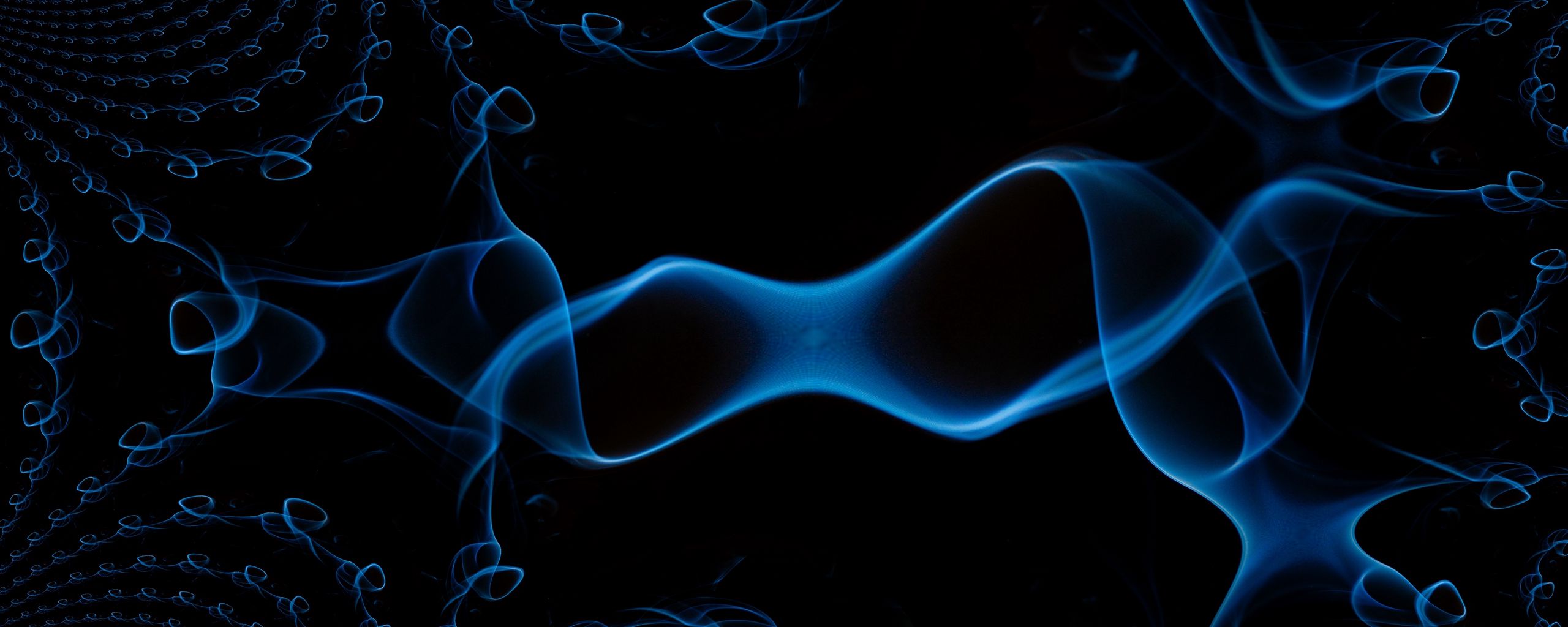 Download wallpaper 2560x1024 black background, smoke, line, abstraction ultrawide monitor HD background