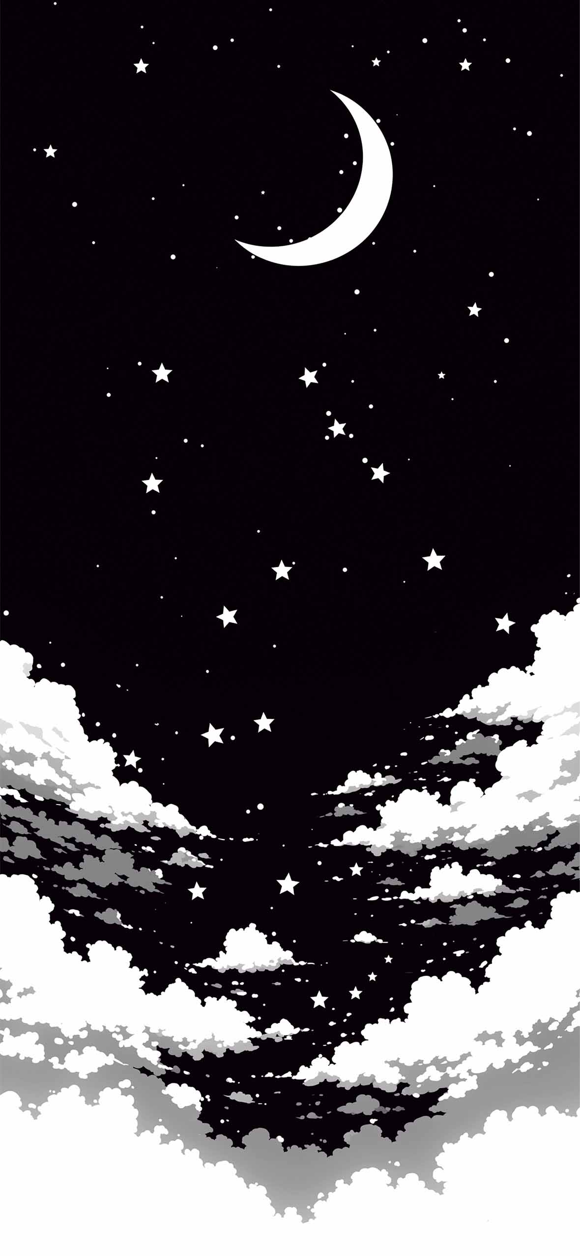 Minimalist Black Space Stars Wallpaper Phone Wallpaper