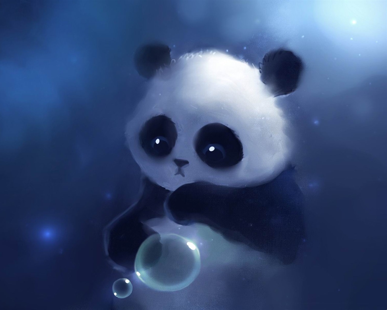 Sad Panda Fantasy Painting Wallpaper