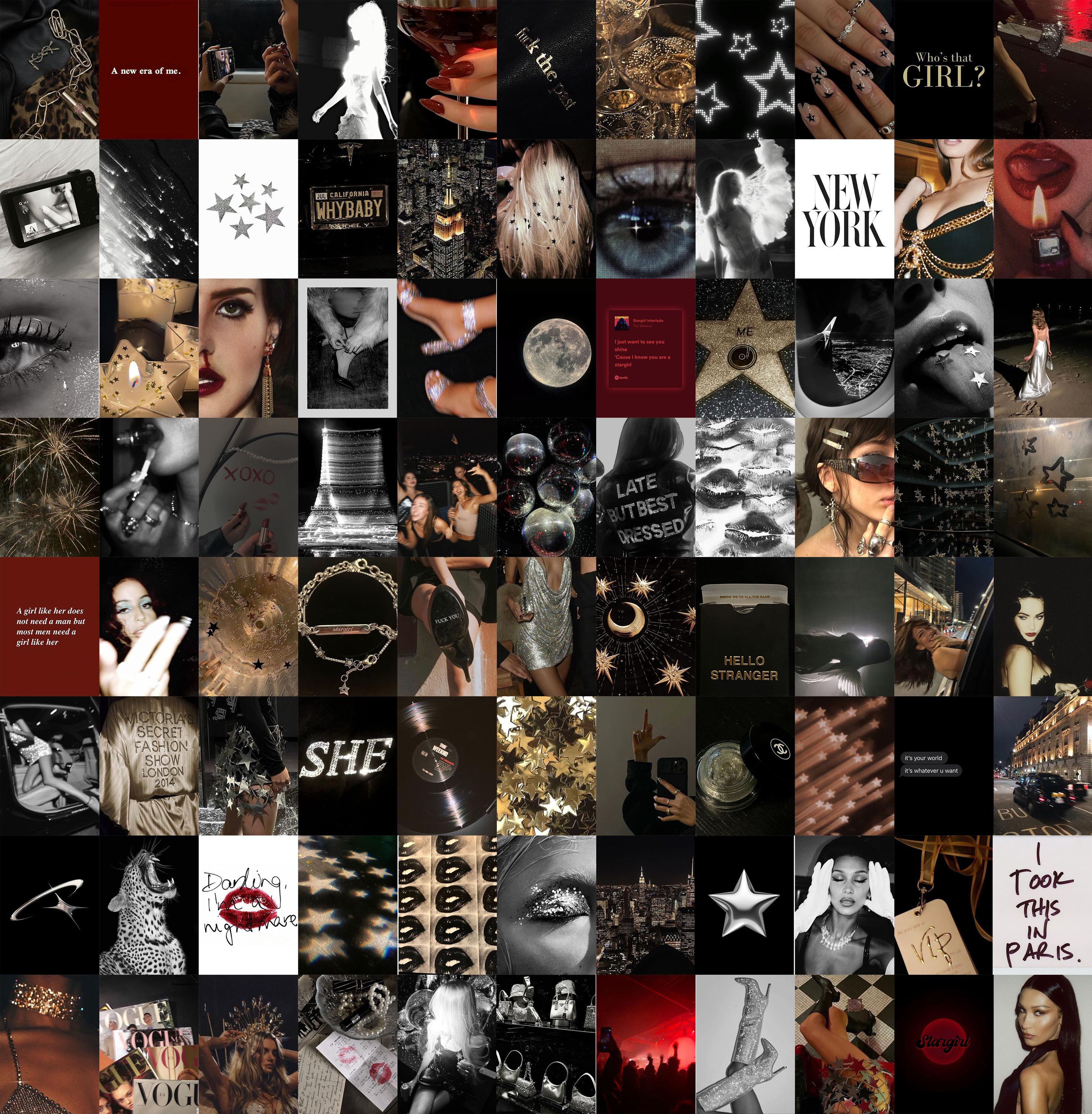 PCS. Stargirl Aesthetic Wall Collage Kit. Newyork Girl Aesthetic Wall Collage. Grunge Wall Photo Collage. Stargirl Photo Collage Kit