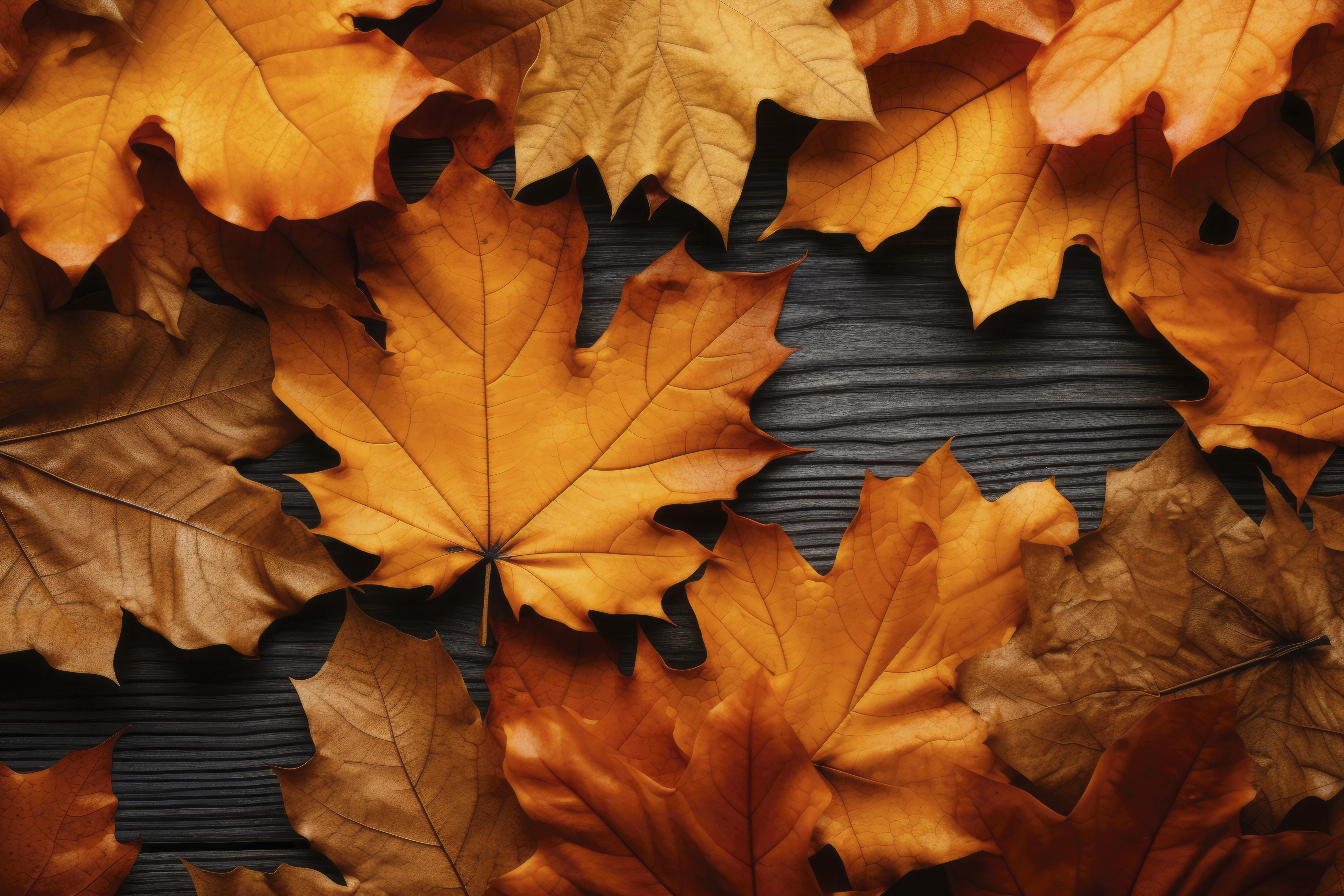 Wallpaper autumn, leaves, colorful, wood, autumn, leaves, cozy, maple for mobile and desktop, section новый год, resolution 5376x3584
