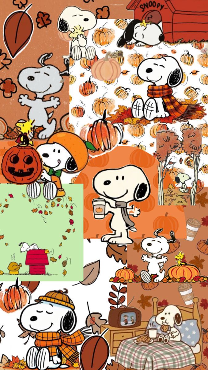 Snoppy in the fall. Halloween wallpaper cute, Snoopy wallpaper, Cute fall wallpaper