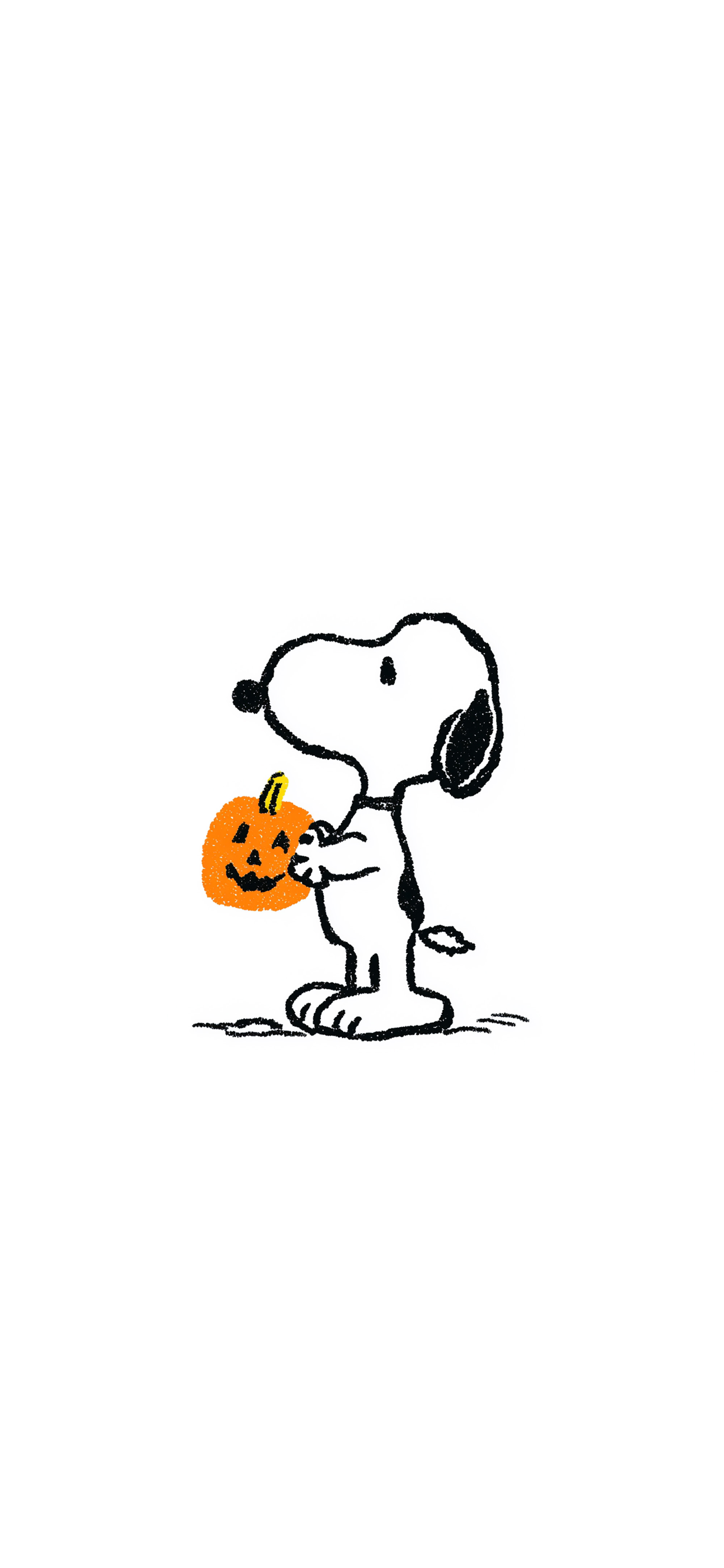 Snoopy with Pumpkin White Halloween Wallpaper