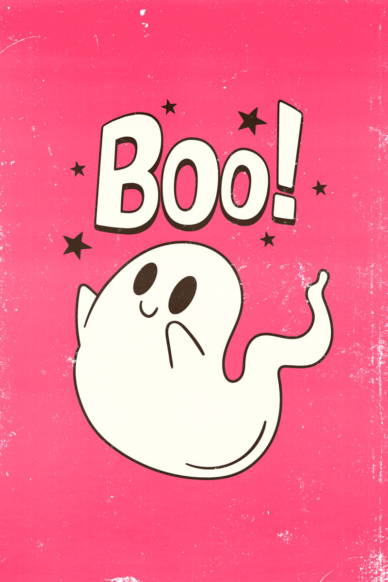 Poster! Halloween Poster Cute Wall Decor Ghost Art Pink Halloween Print Trendy Coquette Wall Art