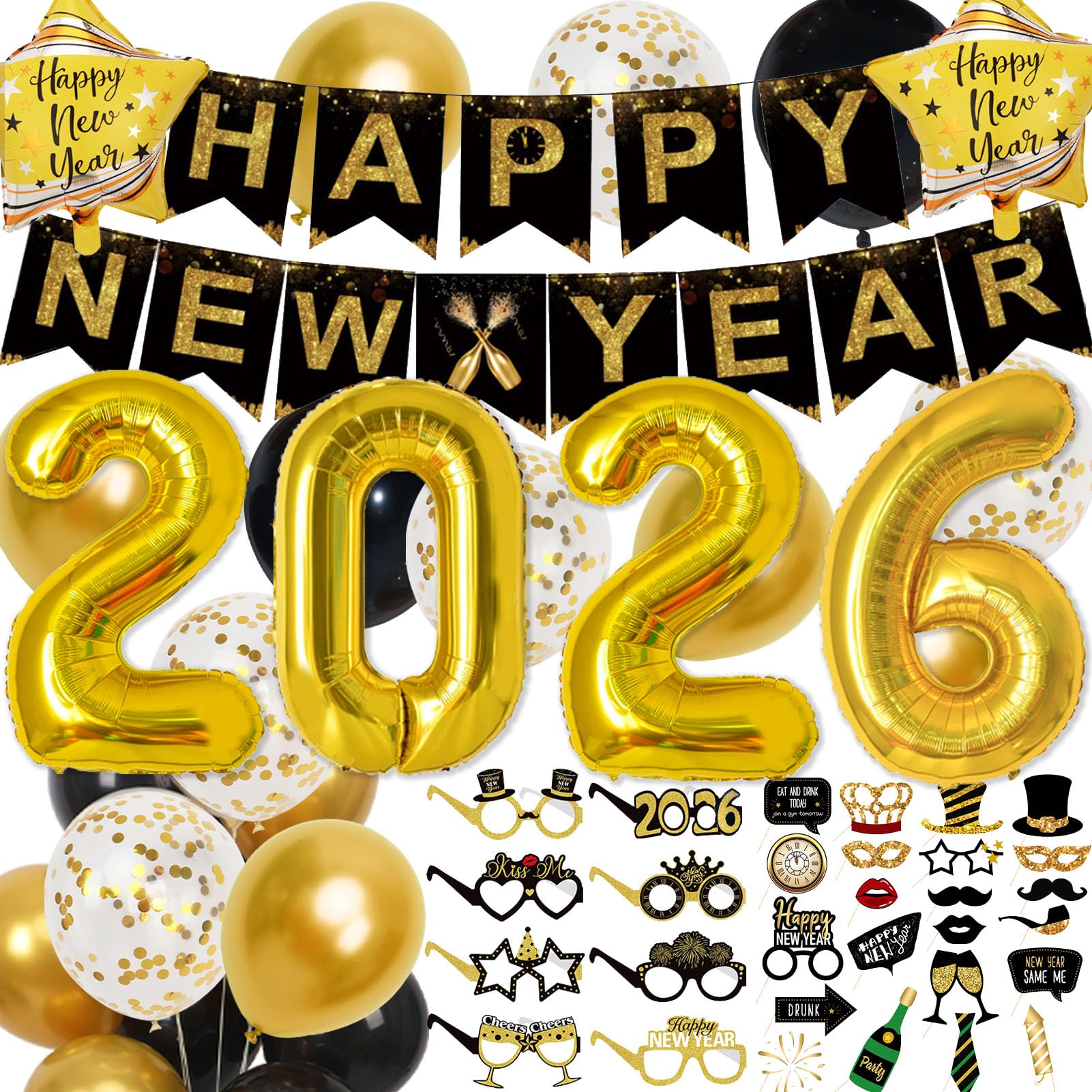 2026 Happy New Years Decorations Set