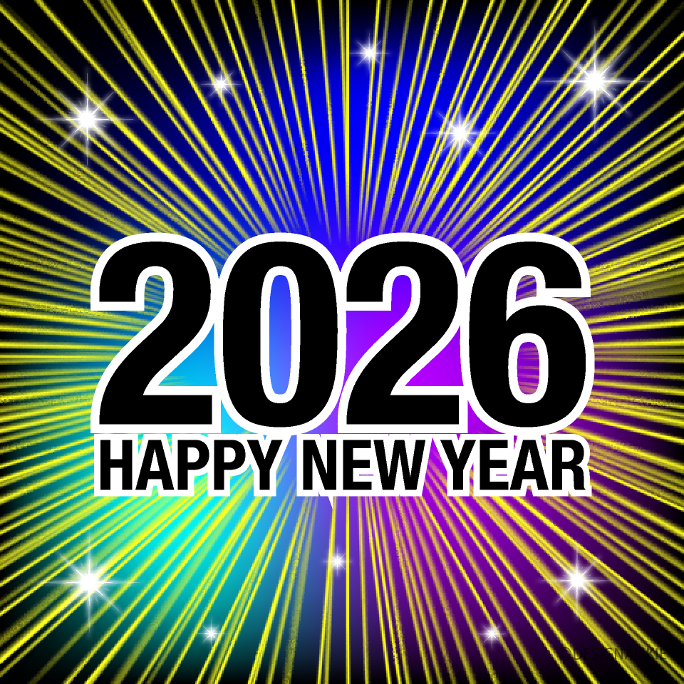 Happy New Year 2026 Glitter Universe Illustration Free PNG Image｜Illustoon