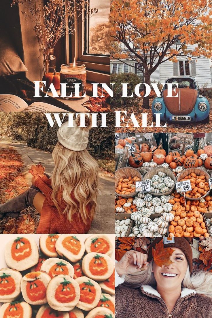 Cute Brown Aesthetic Wallpaper for Phone, Fall in Love with Fall