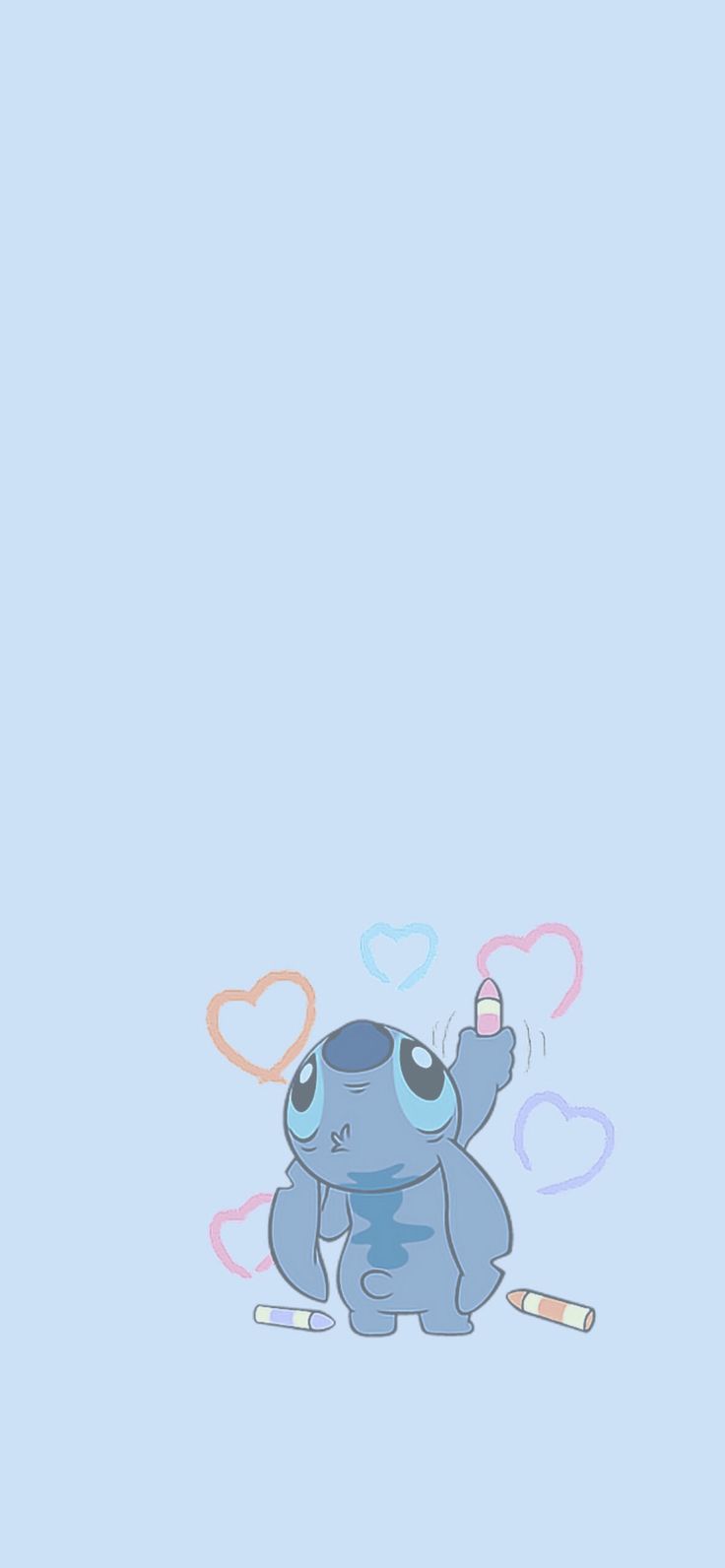 Stitch Drawing Blue Wallpaper