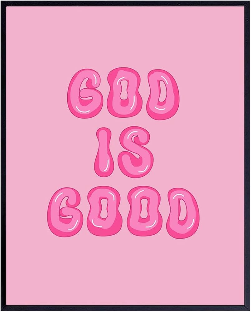 Pink Preppy Christian Wall Decor is Good Aesthetic Wall Decor for Women, Woman, Teen Girls Retro Religious Gifts Chic Home Print Trendy Stuff