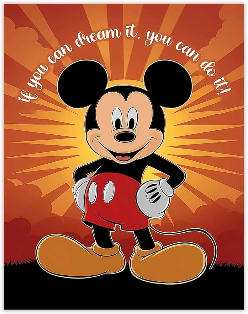 Buzz Unplugged If You Can Dream it, You Can Do it by Walt Disney. Mickey Mouse Nursery Wall Art, Motivational Poster for Kids Positive Affirmations Decor for Baby's Room