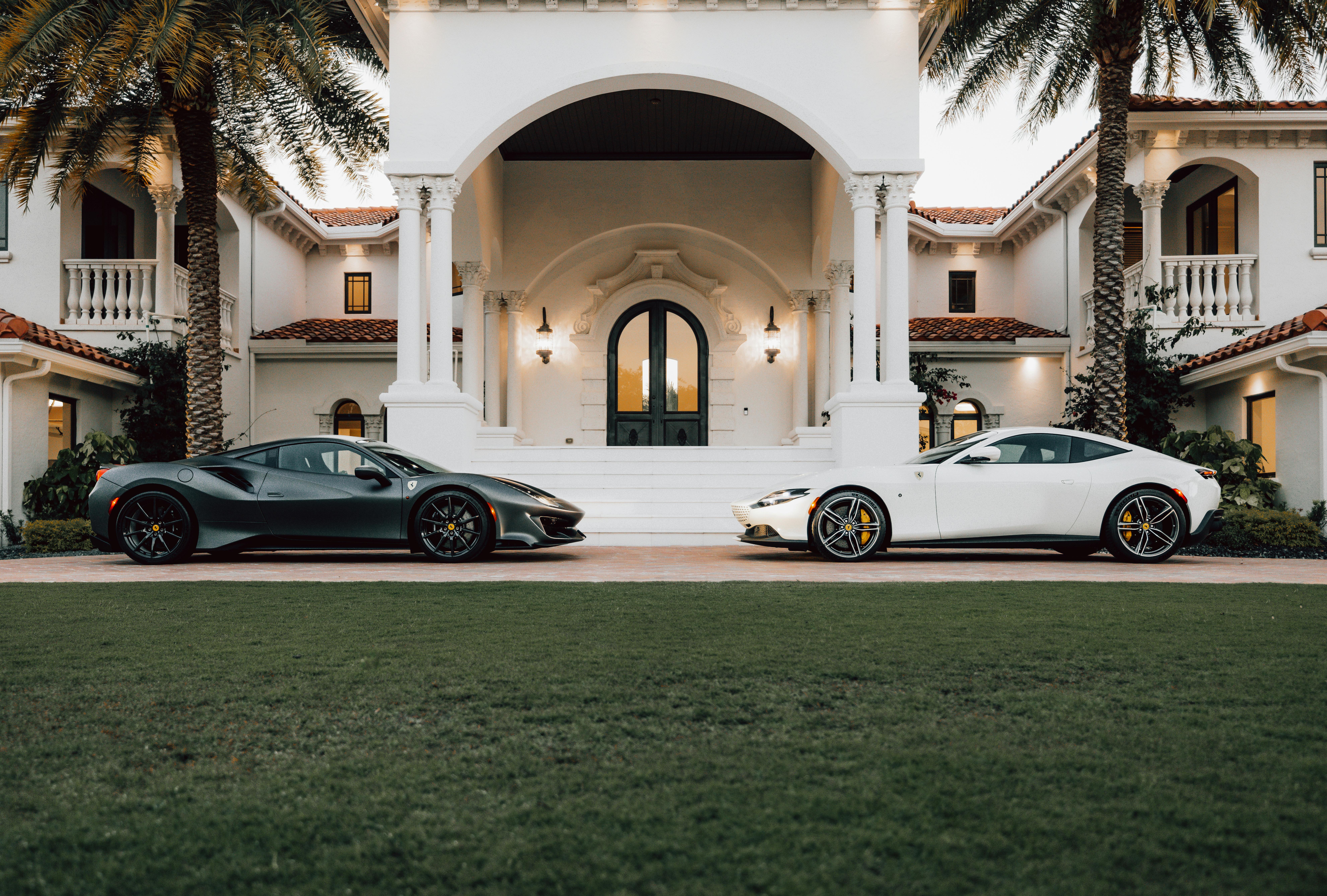 Sportscars in Front of a Mansion · Free
