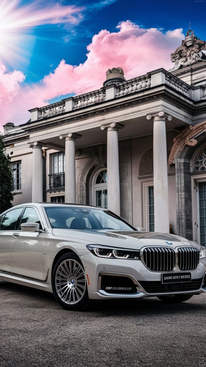 A BMW in a mansion
