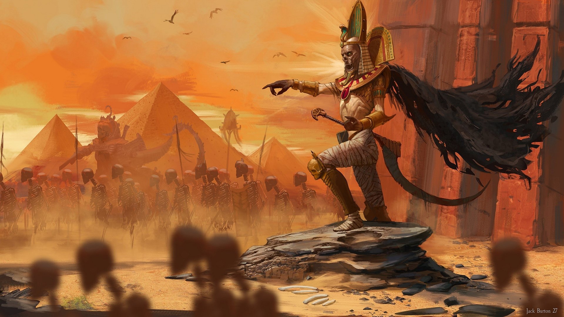 Tomb Kings Commanding Army War: Warhammer II HD Wallpaper