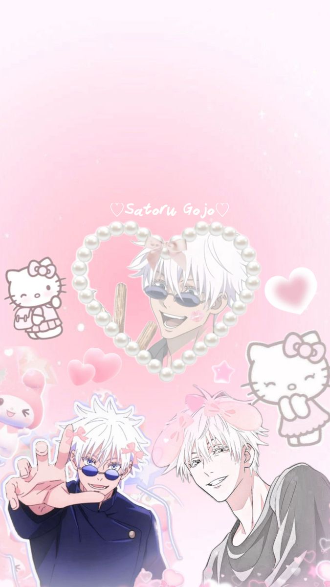 Pink gojo title screen cute. Hello kitty background, Cute anime wallpaper, Anime wallpaper