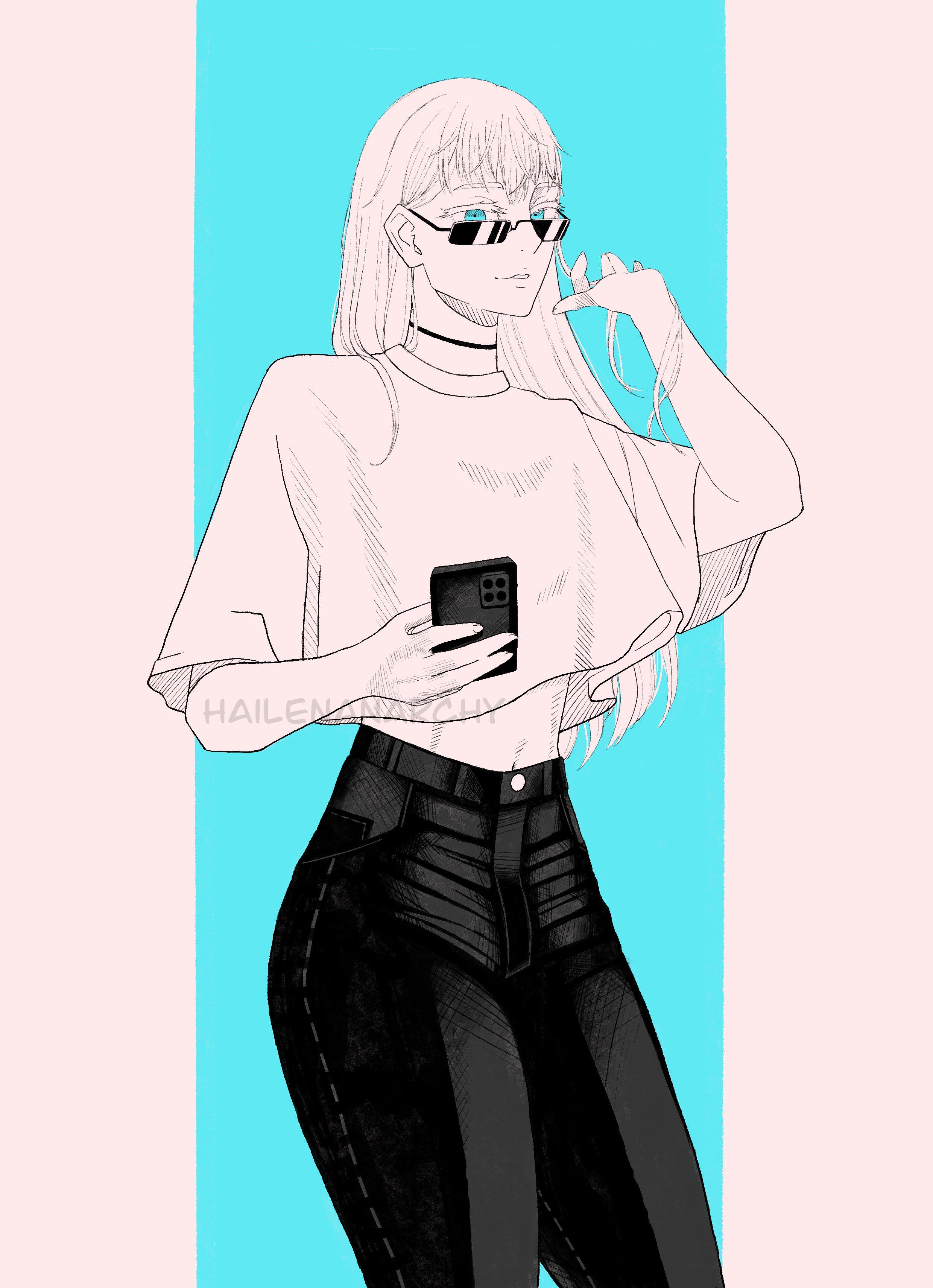 Since you guys liked my last drawing, it motivated me to draw more, so I cooked up a female Gojo in street clothing. Hope you like it :)