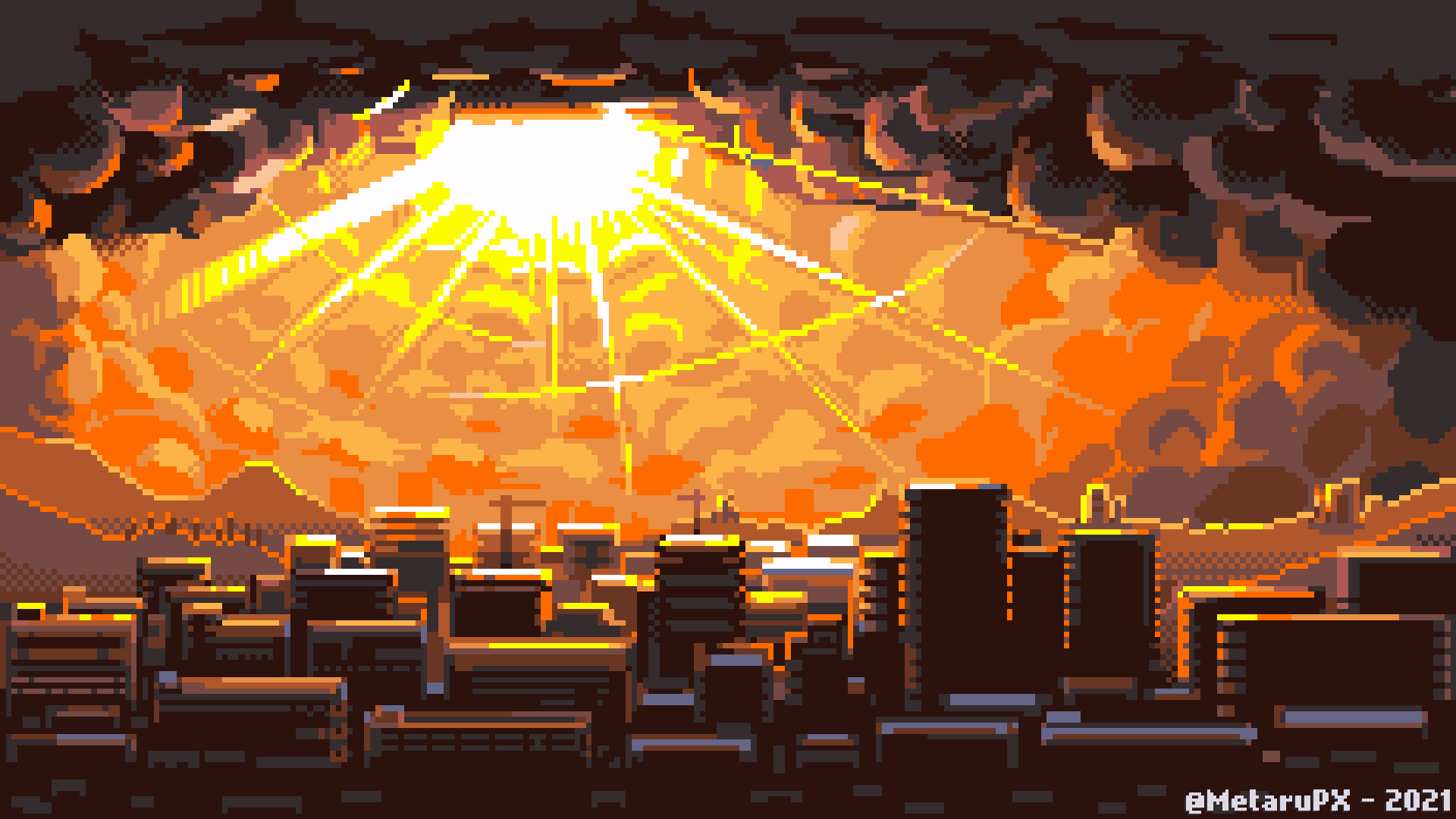 City sunset Background