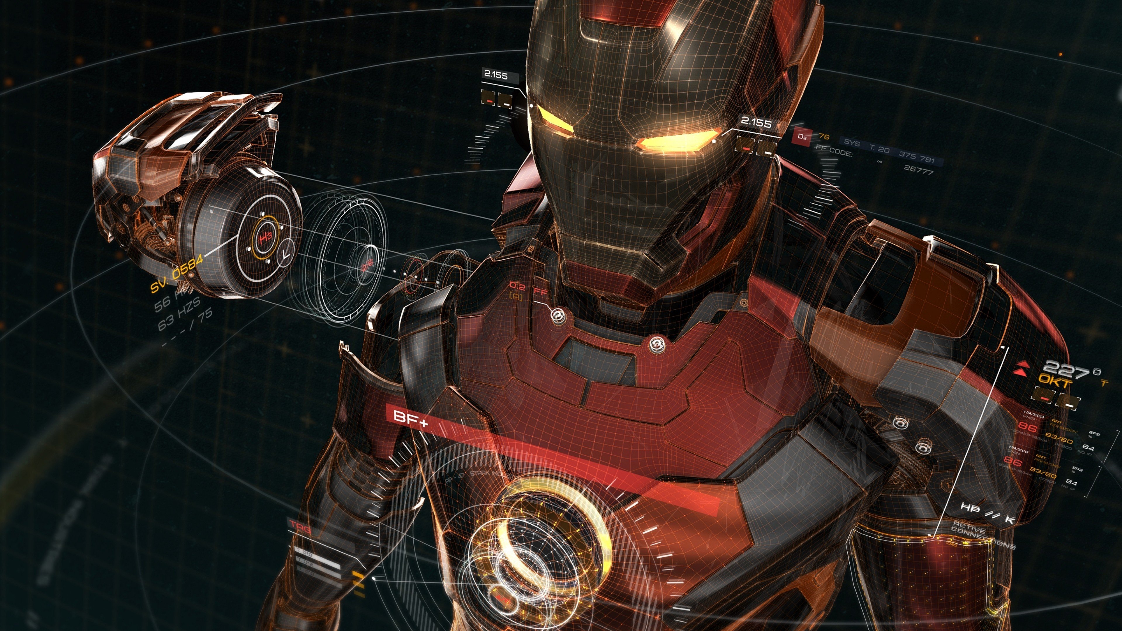Iron Man Sci Fi Artwork Interface Wallpaper 4k For Desktop